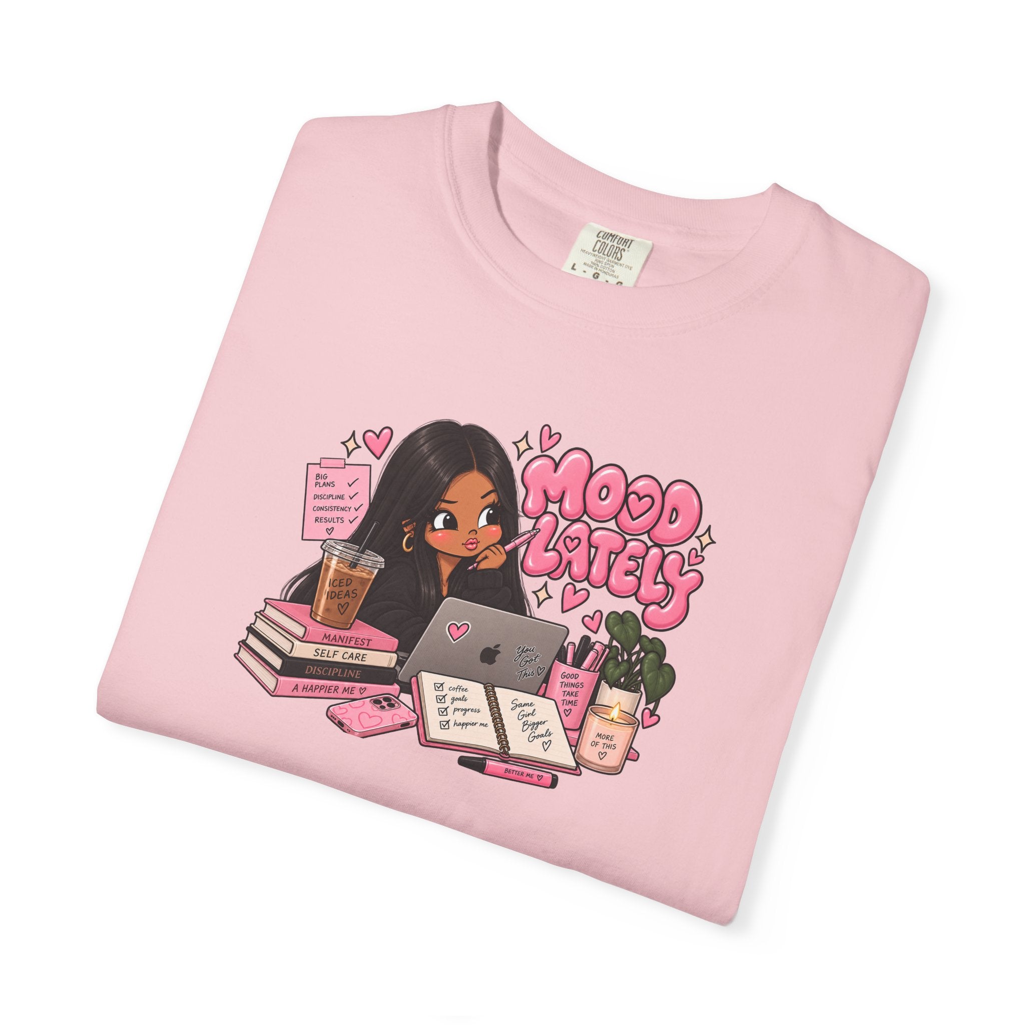 Mood Lately T-Shirt — Cute Study Girl Graphic Tee