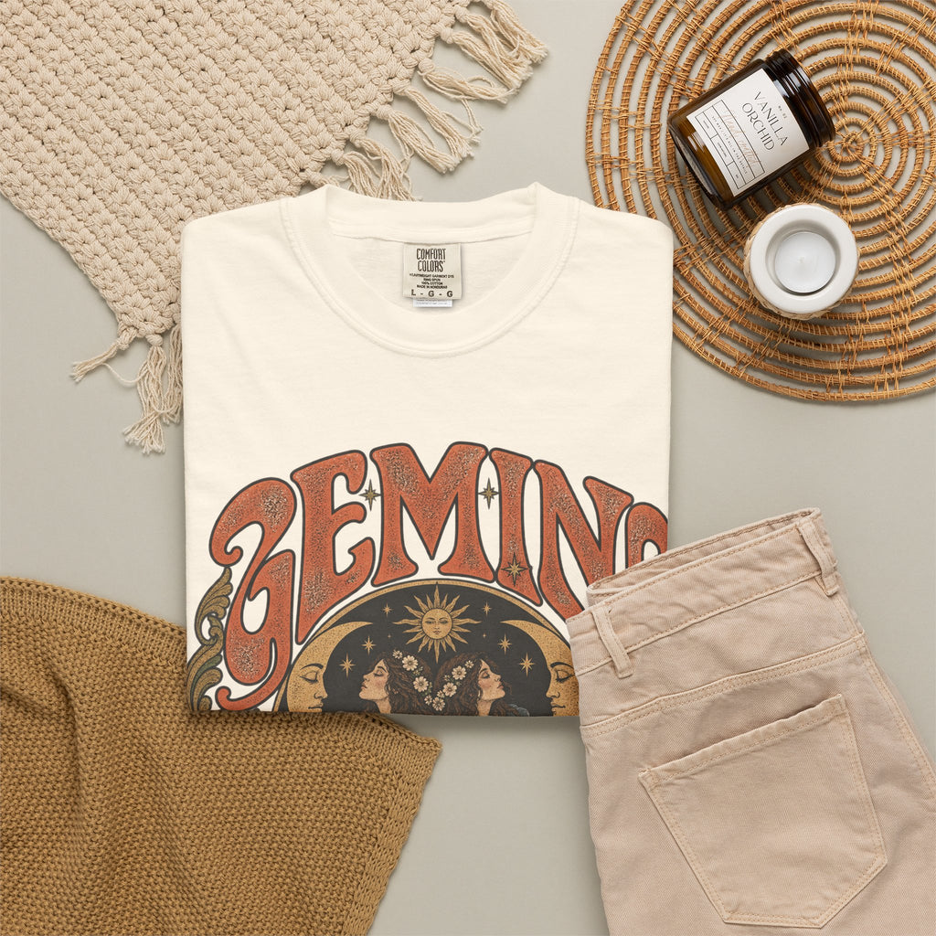 Gemini Zodiac T-Shirt — Vintage Astrological Graphic Tee