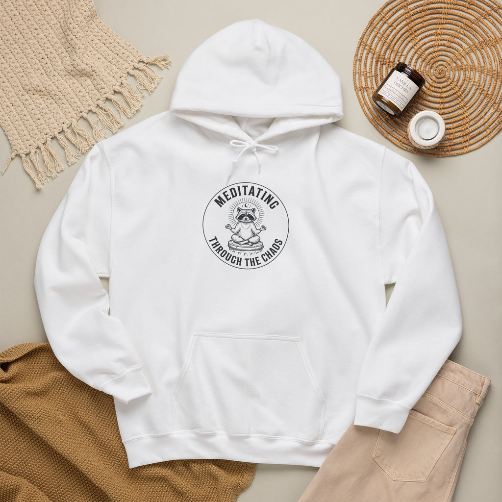 Meditating Raccoon Hoodie | Feral Raccoon Aesthetic, Celestial Wilderness