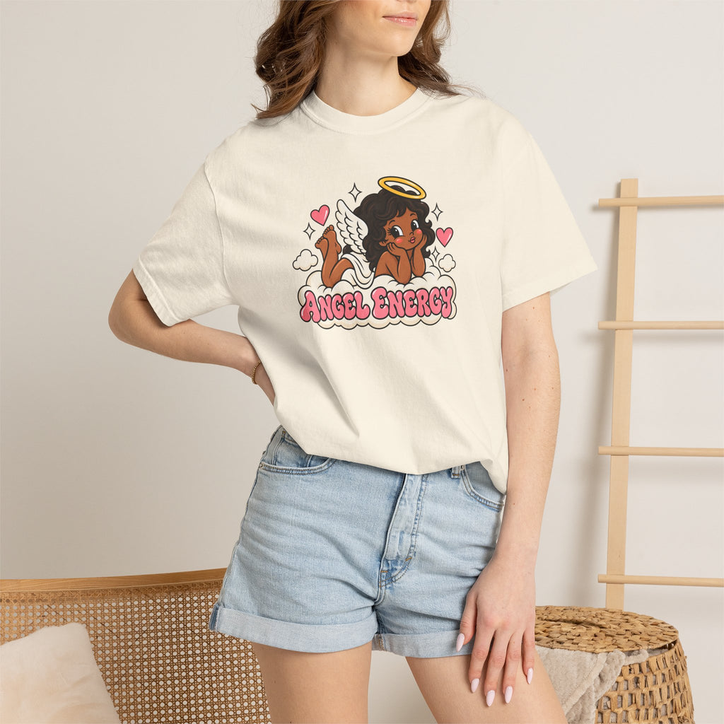 Angel Energy T-Shirt — Cute Retro Angel Graphic Tee