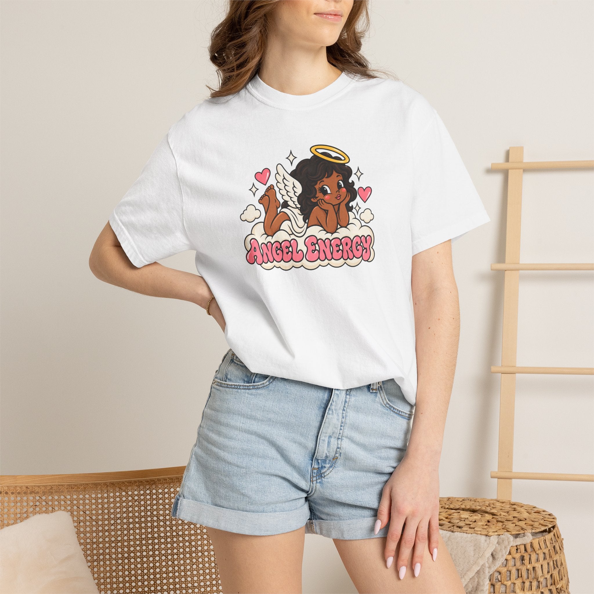 Angel Energy T-Shirt — Cute Retro Angel Graphic Tee