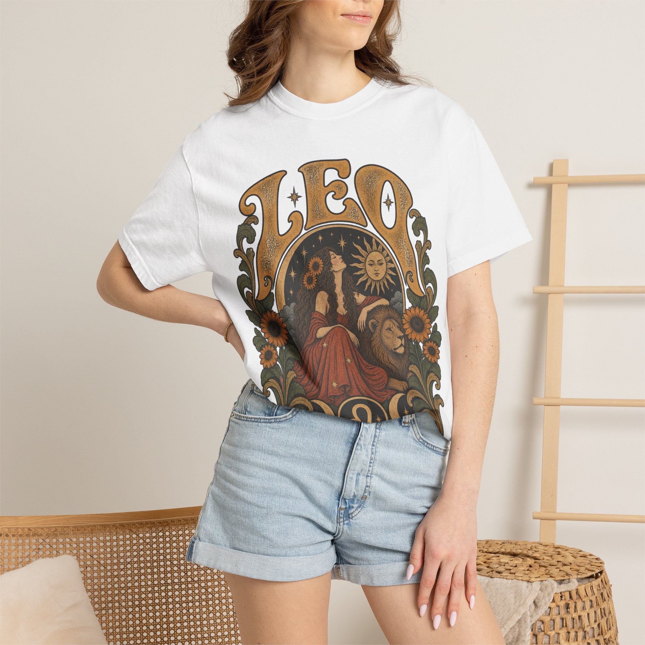 Leo Zodiac T-Shirt — Vintage Astrology Lion Graphic