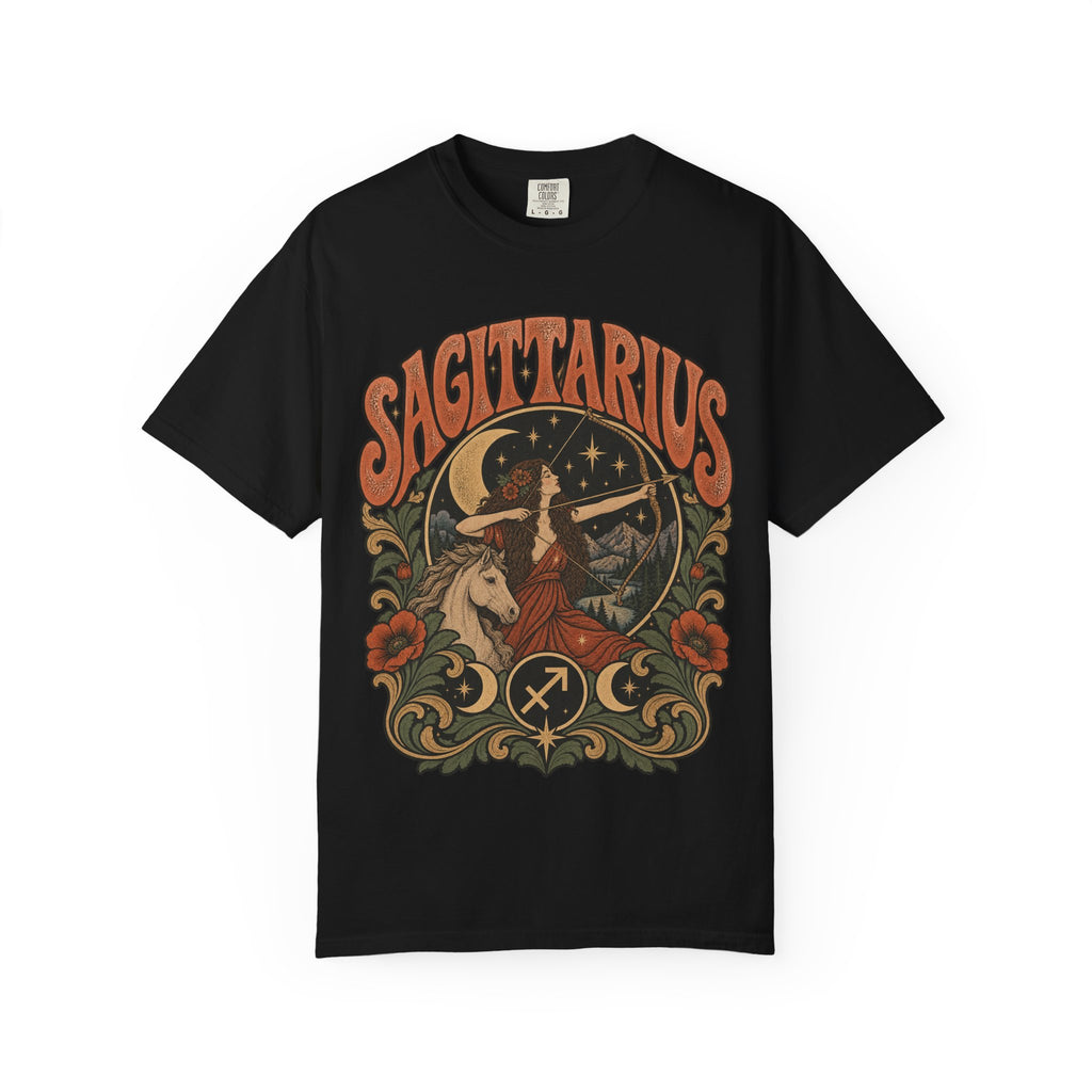 Sagittarius Zodiac T-Shirt — Retro Astrology Archer Design