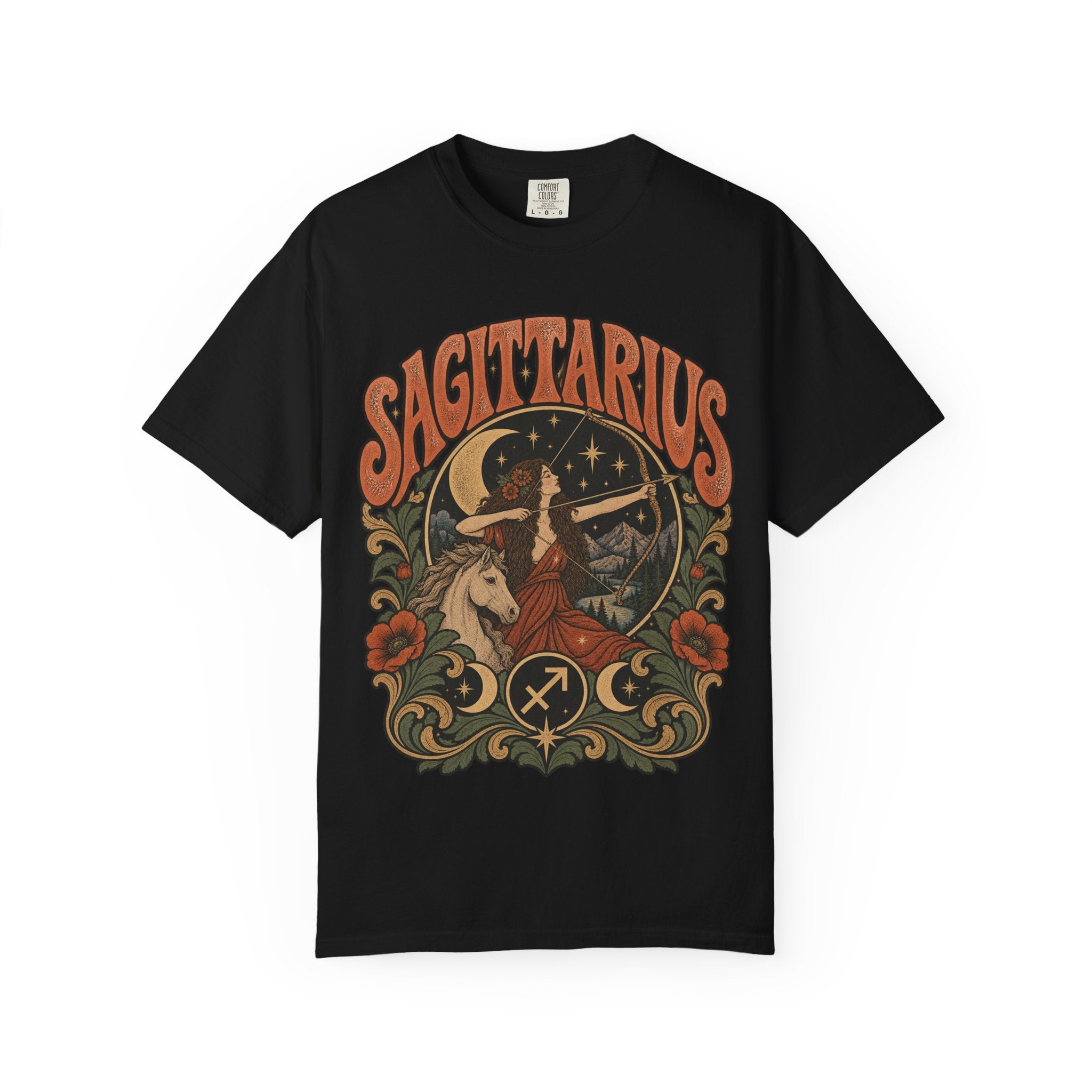 Sagittarius Zodiac T-Shirt — Retro Astrology Archer Design