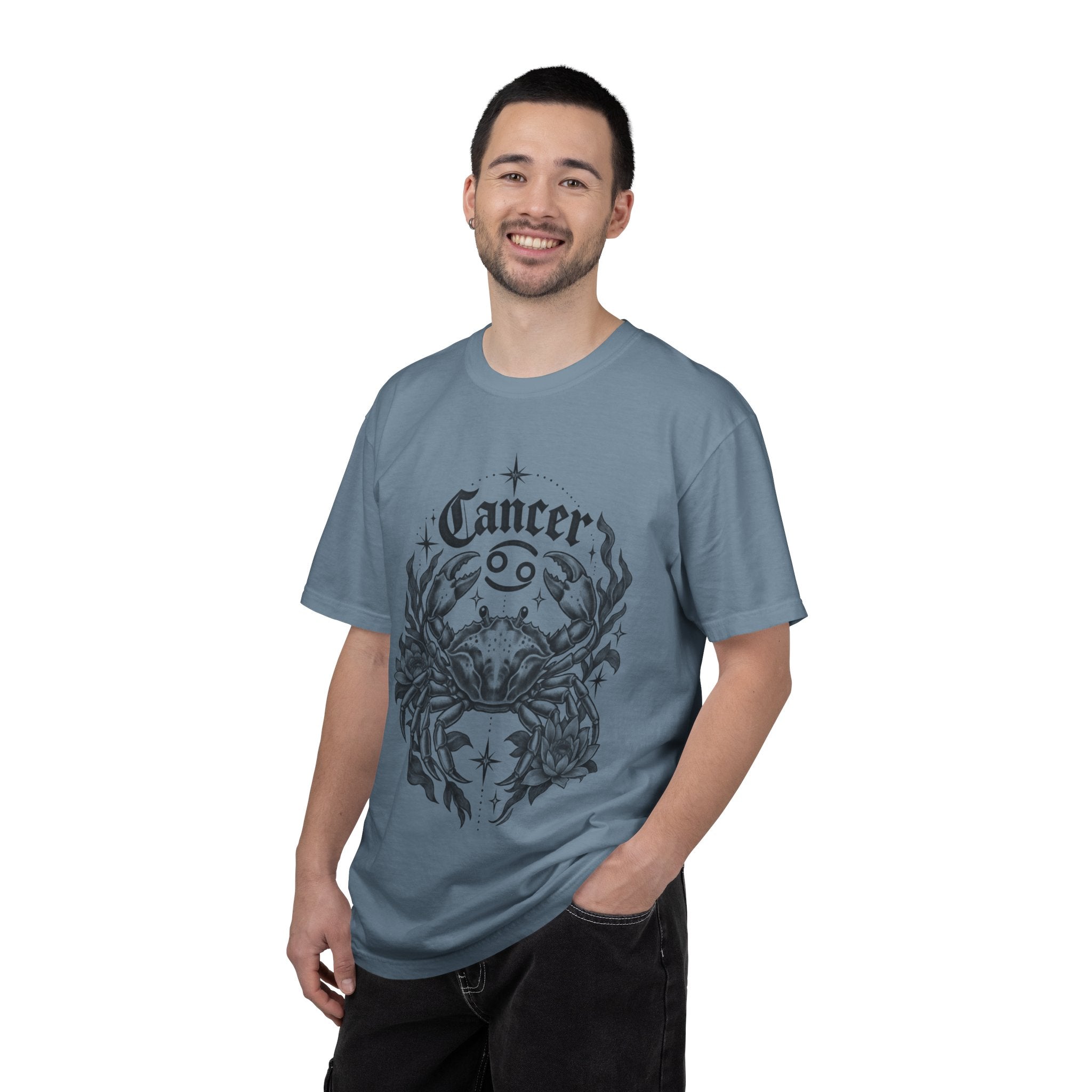Cancer Zodiac T-Shirt — Floral Crab Astrology Tee