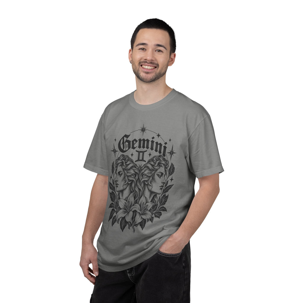 Gemini Zodiac Tee — Twin Faces Astrology T-Shirt