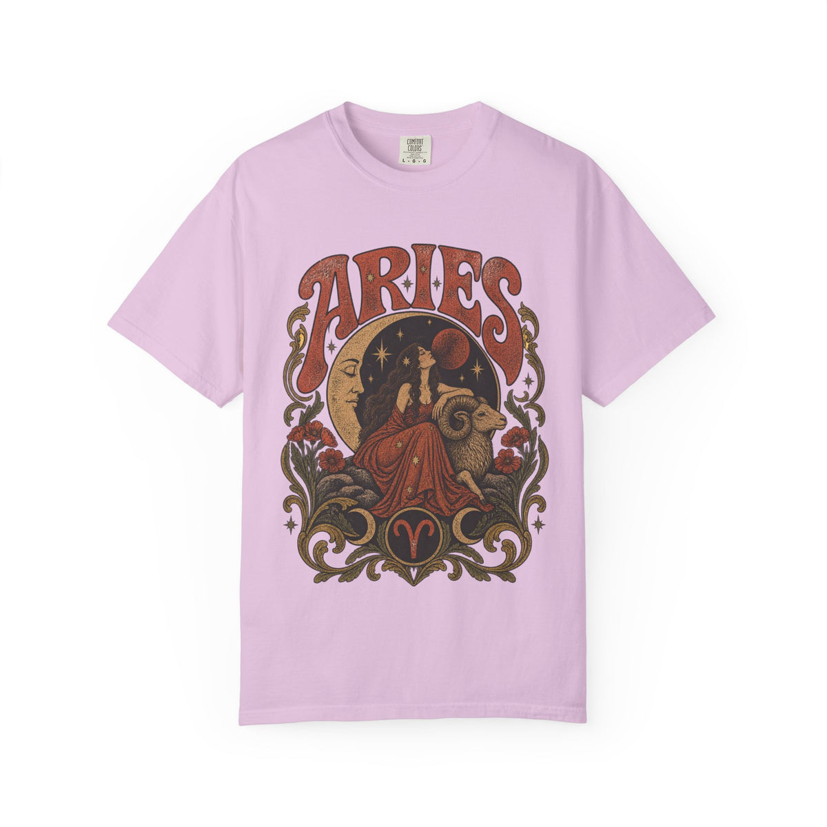 Vintage Aries Zodiac Tee — Moon & Ram Astrology Graphic T-Shirt