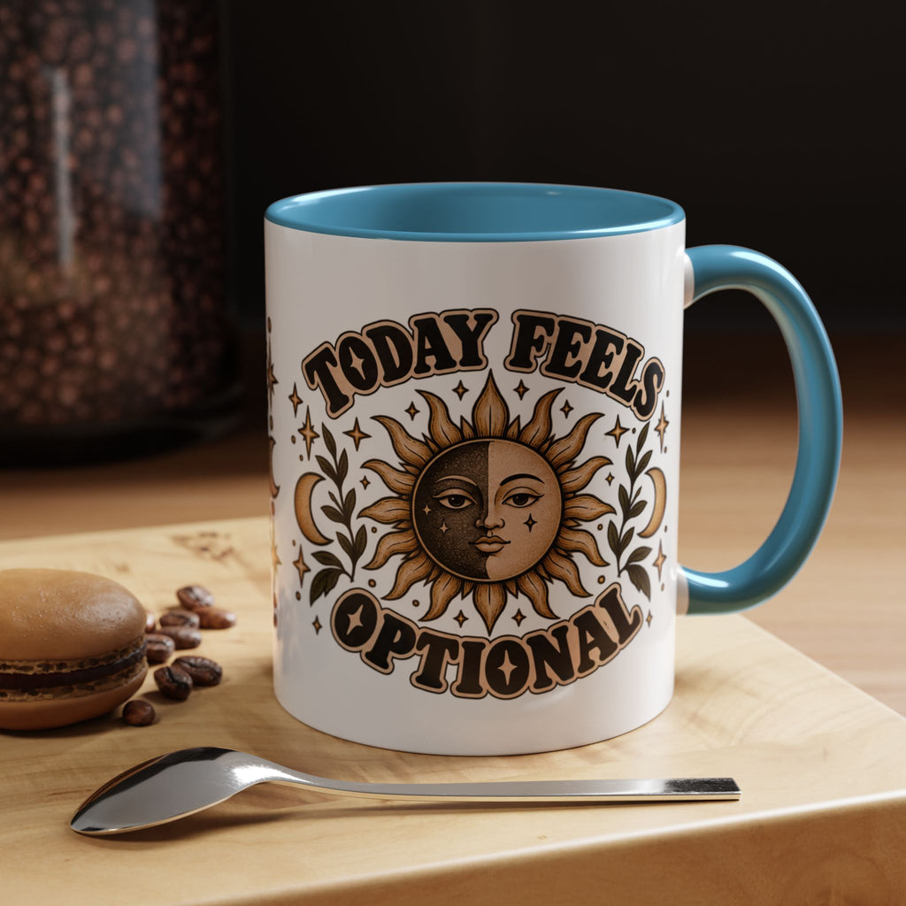 Today Feels Optional Mug — Vintage Sun & Moon Ceramic Coffee Mug
