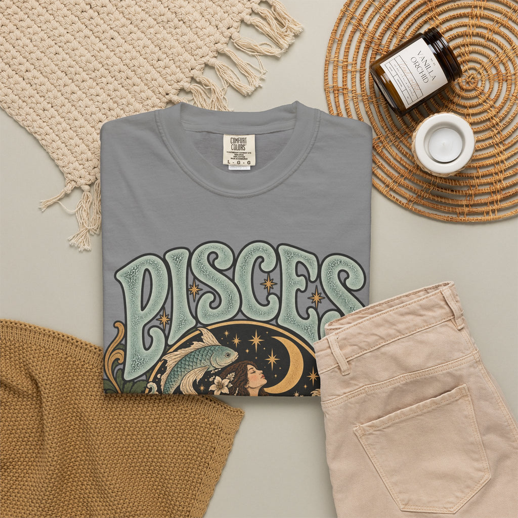 Pisces Zodiac T-Shirt — Retro Astrological Artwork