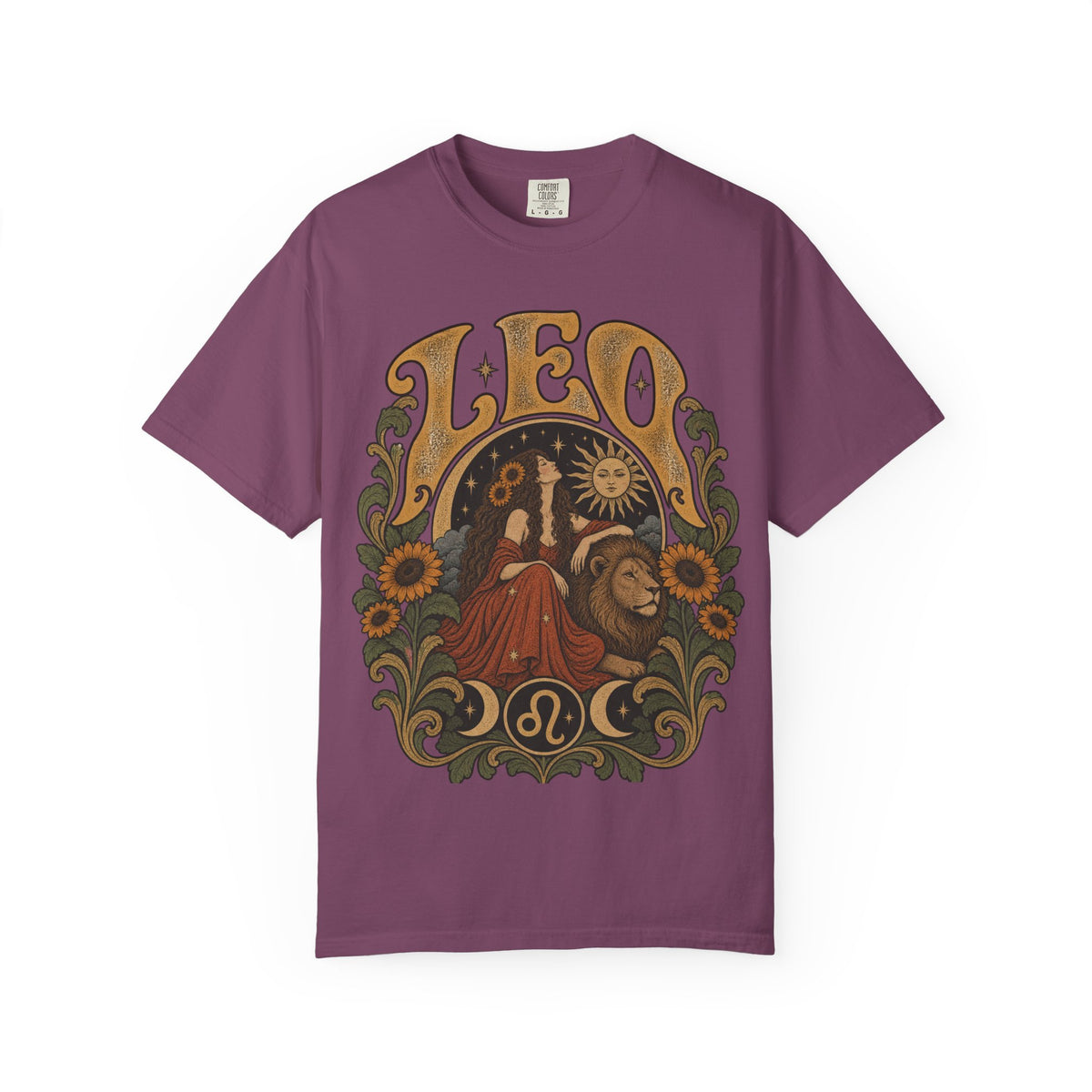 Leo Zodiac T-Shirt — Vintage Astrology Lion Graphic