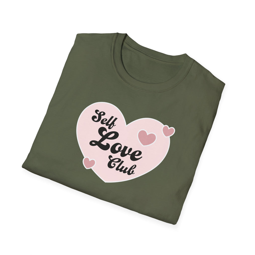 Self Love Club T-Shirt — Pink Heart Graphic Tee for Women & Teens