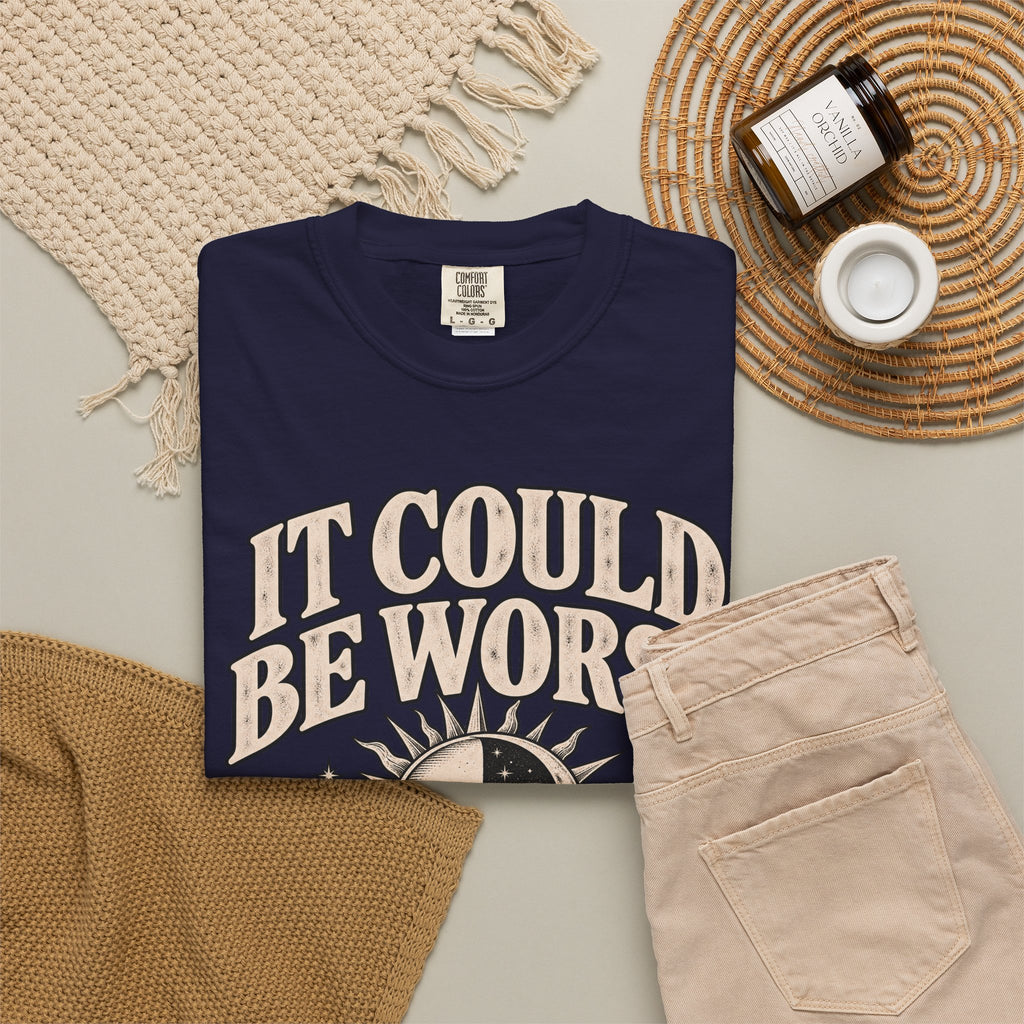 It Could Be Worse Tee — Vintage Sun & Moon Graphic T-Shirt