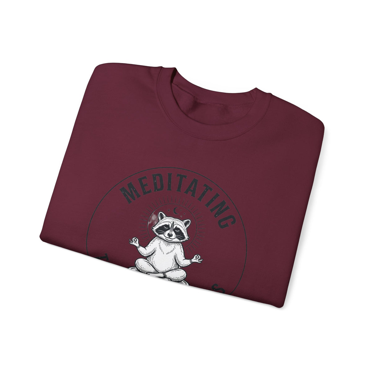 Meditating Raccoon Sweatshirt | Feral Raccoon Aesthetic, Celestial Wilderness