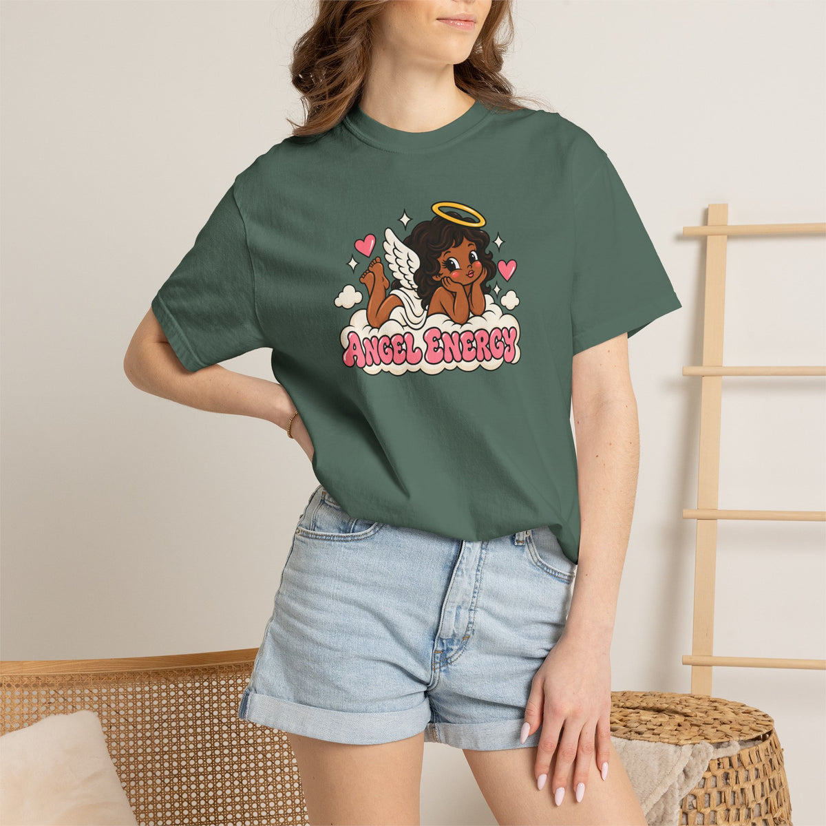 Angel Energy T-Shirt — Cute Retro Angel Graphic Tee