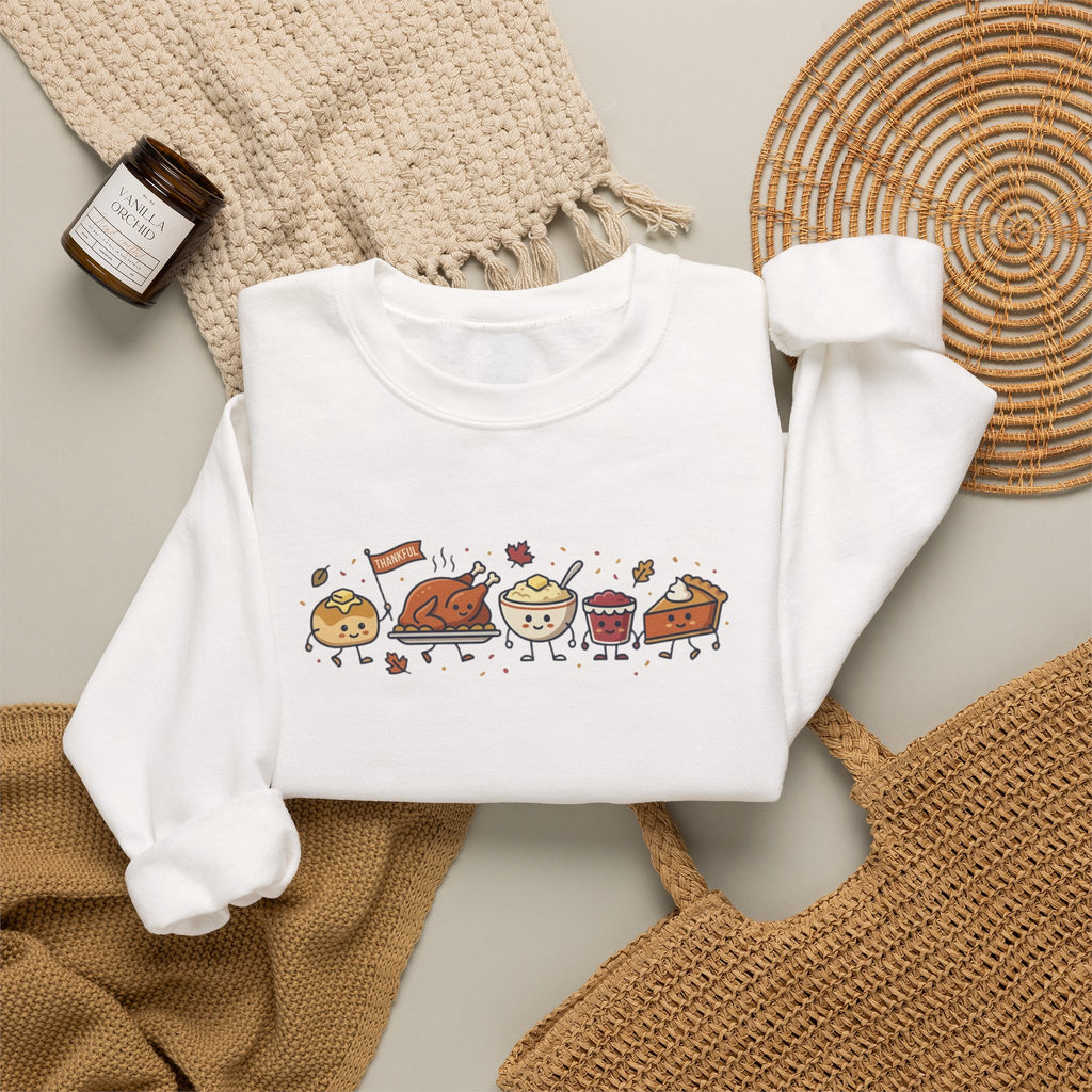 Cute Thanksgiving Food Icons Sweatshirt | Fall Harvest Friendsgiving