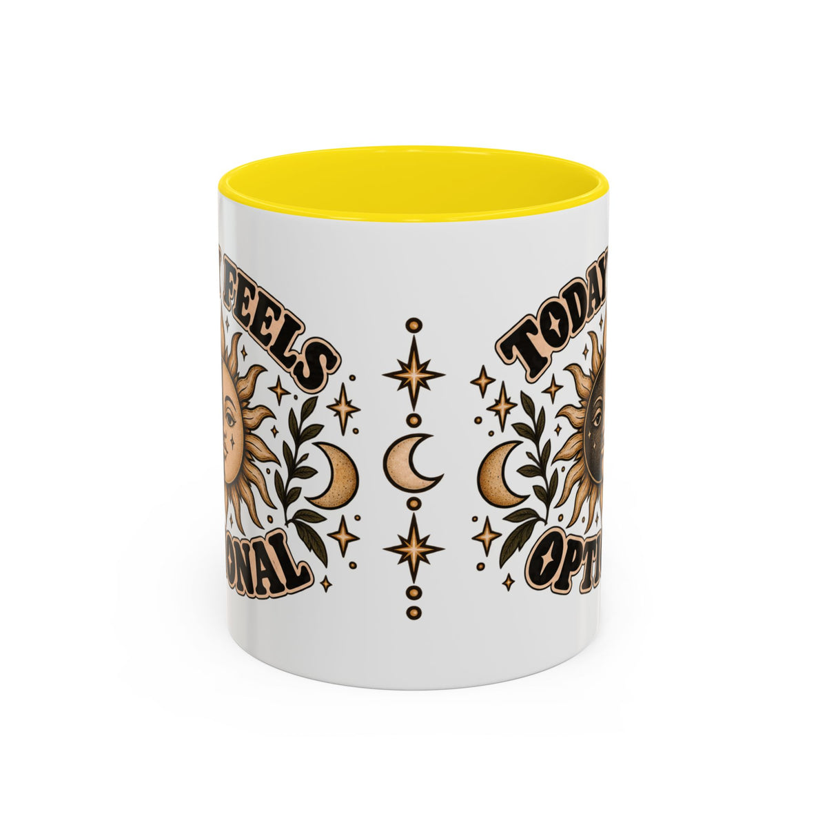 Today Feels Optional Mug — Vintage Sun & Moon Ceramic Coffee Mug