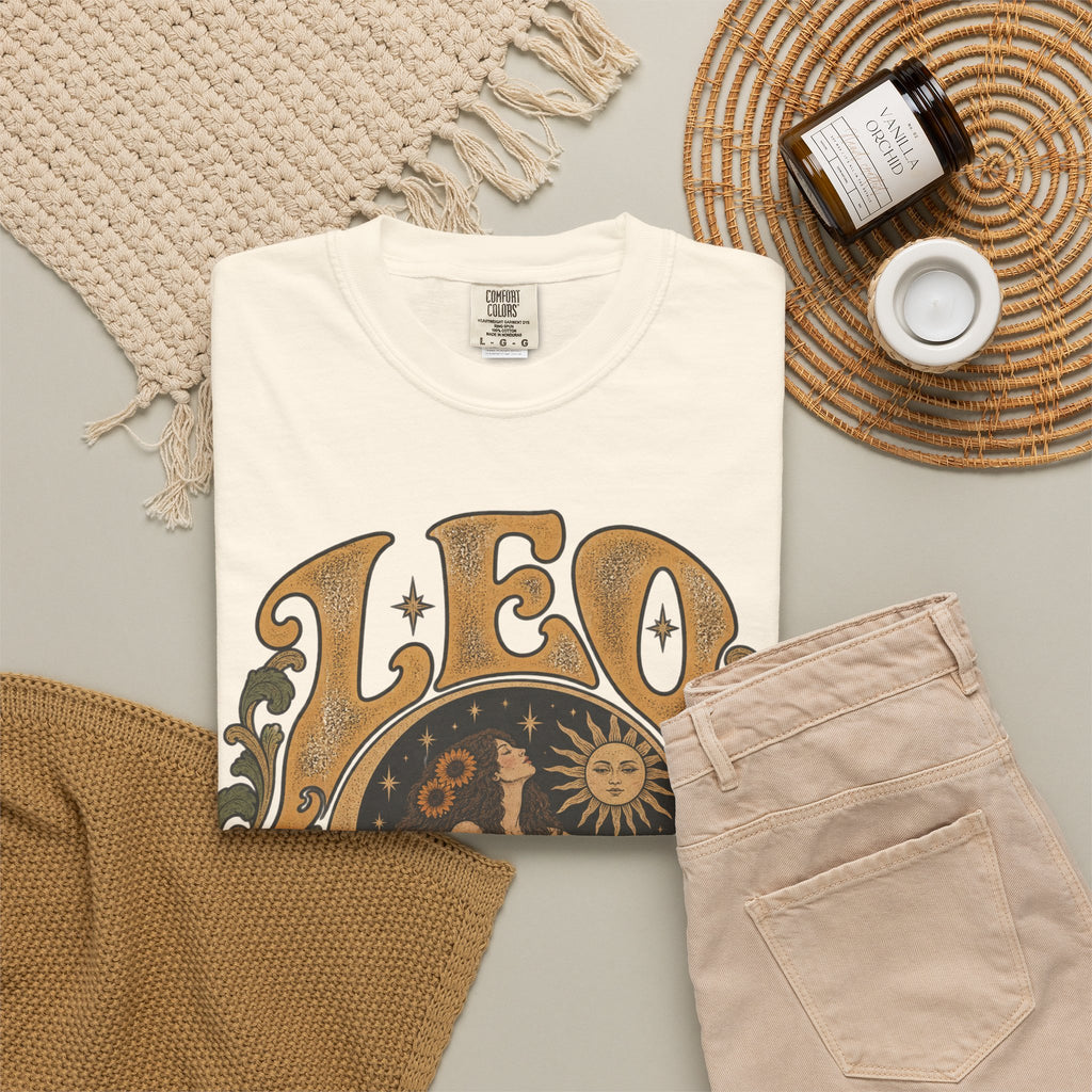 Leo Zodiac T-Shirt — Vintage Astrology Lion Graphic
