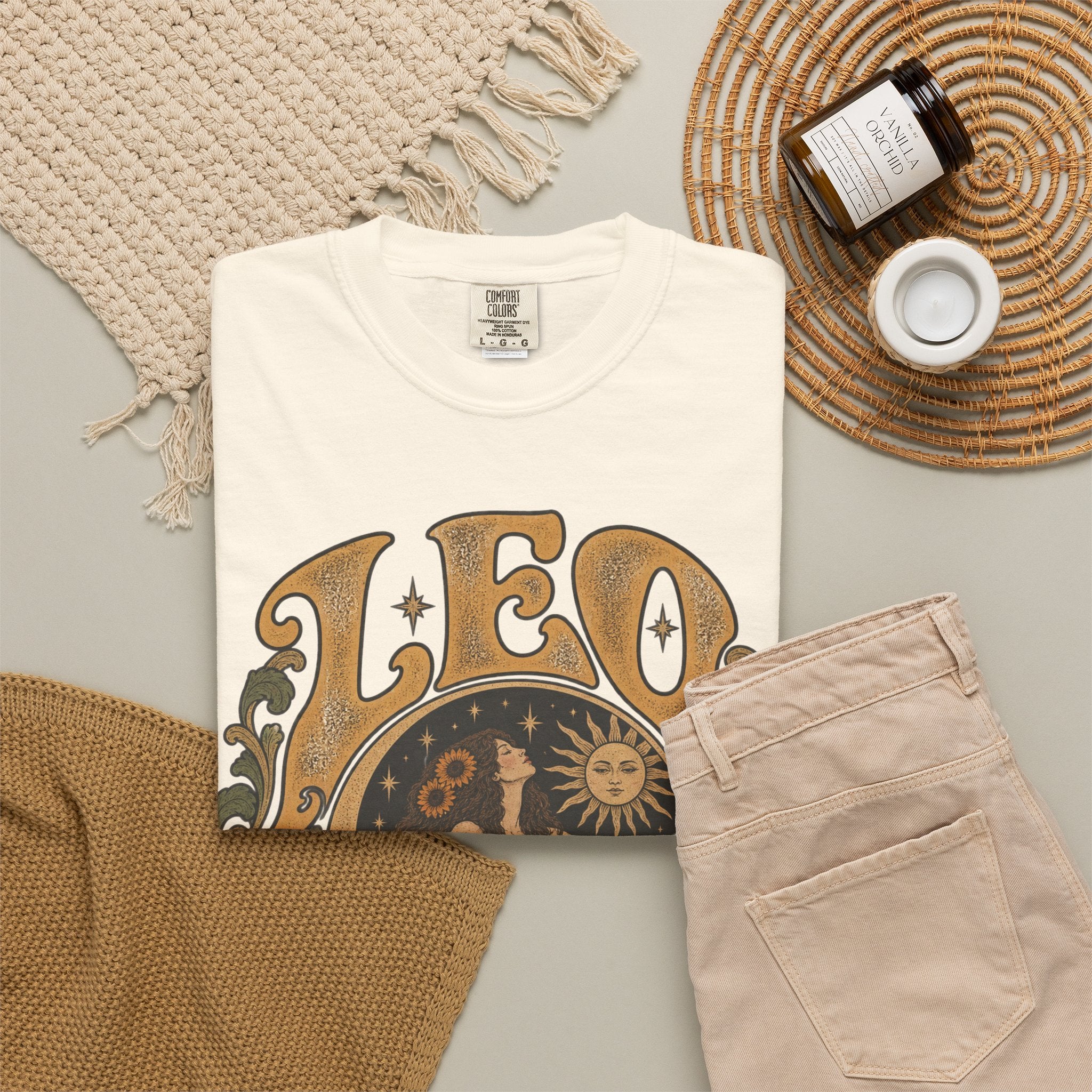 Leo Zodiac T-Shirt — Vintage Astrology Lion Graphic