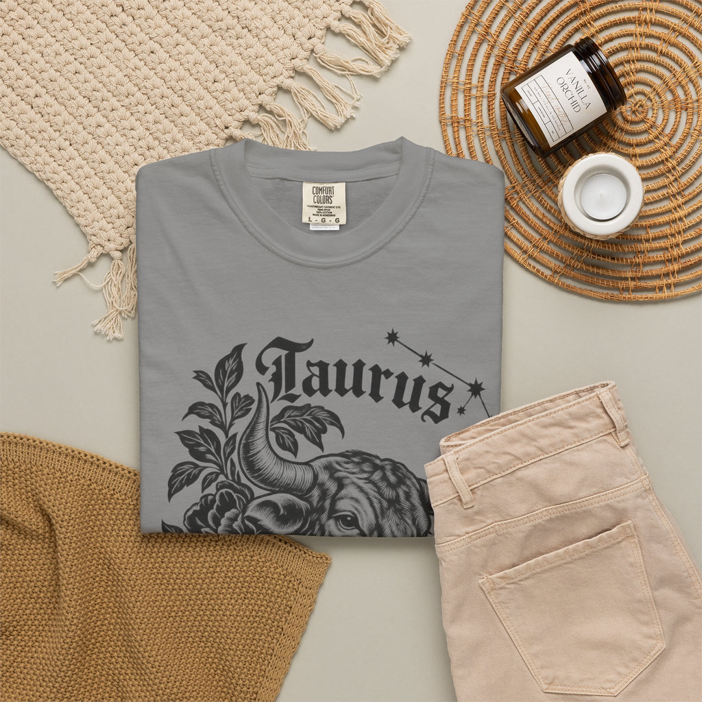 Taurus Zodiac T-Shirt — Floral Bull Astrology Tee