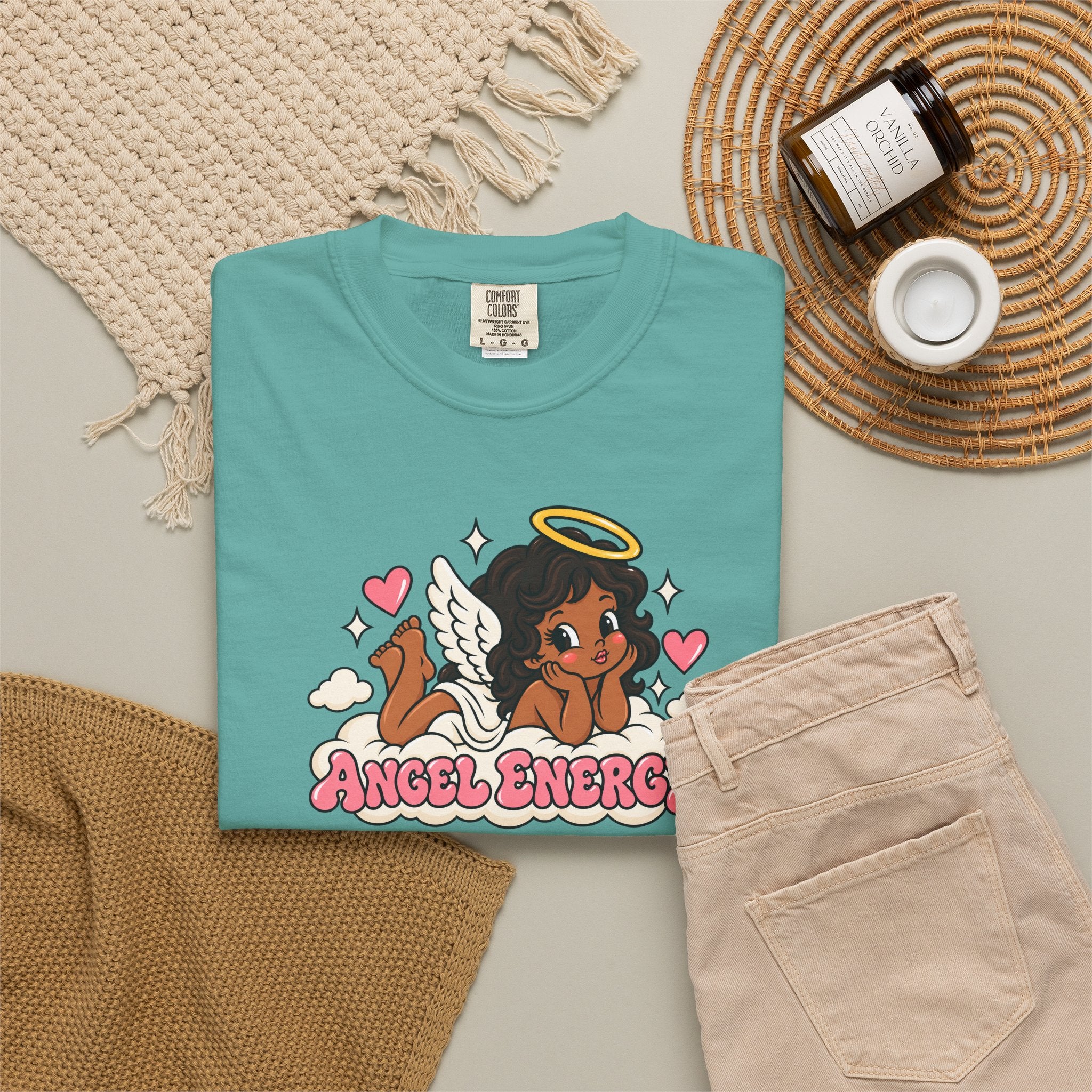 Angel Energy T-Shirt — Cute Retro Angel Graphic Tee