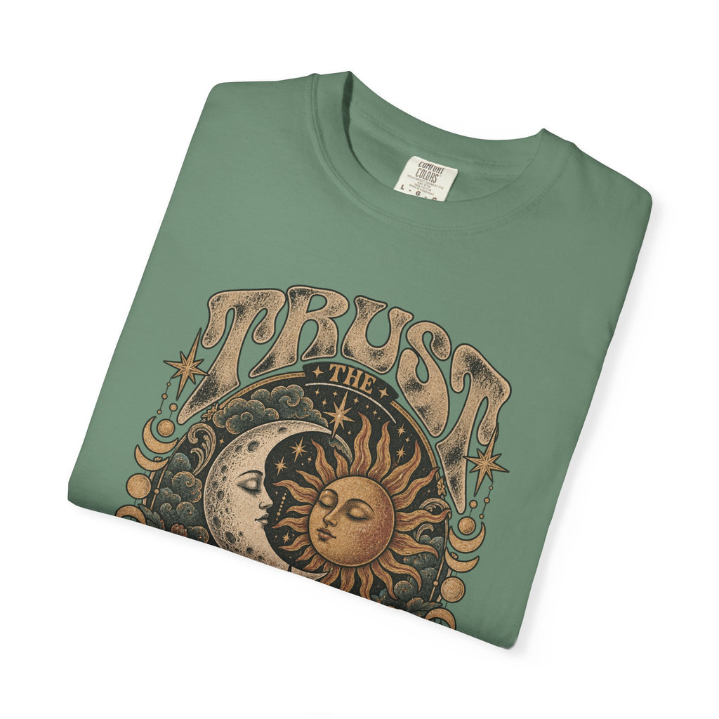 Trust the Universe T-Shirt — Vintage Sun & Moon Graphic