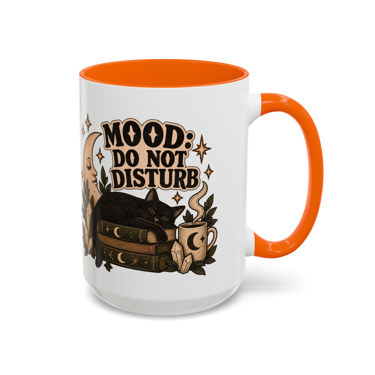 Mood: Do Not Disturb Mug — Sleepy Cat & Moon Ceramic Coffee Mug