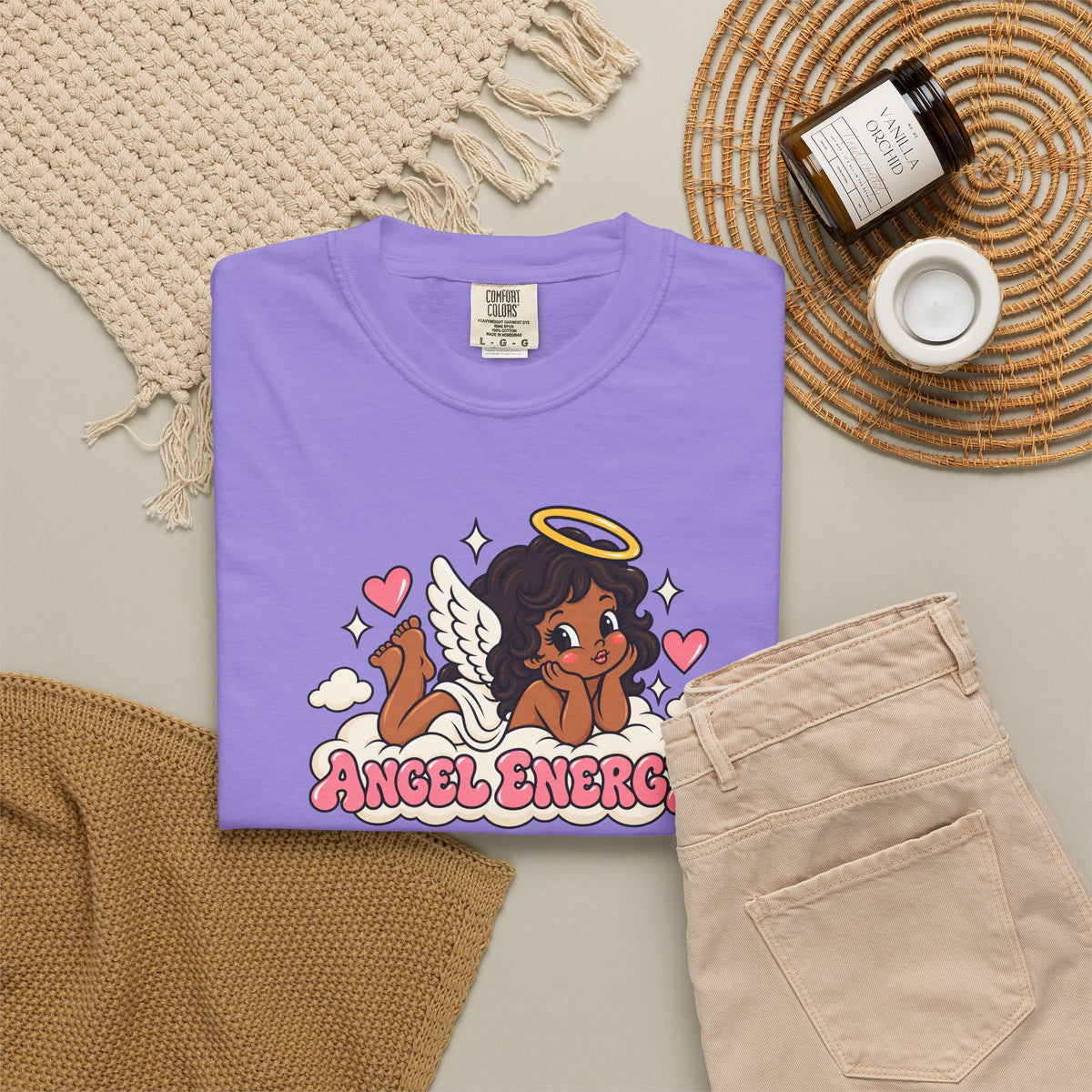 Angel Energy T-Shirt — Cute Retro Angel Graphic Tee