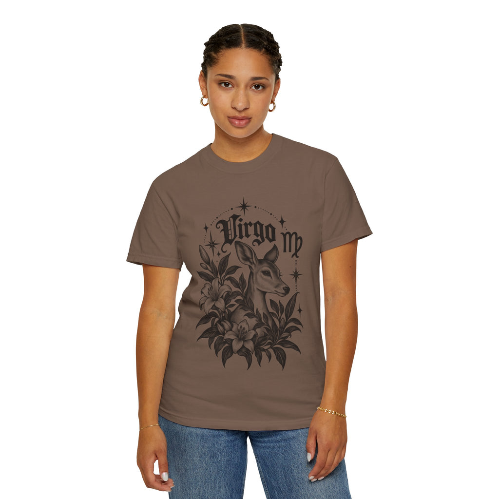 Virgo Zodiac T-Shirt — 'Virgo ' Floral Deer Astrology Tee