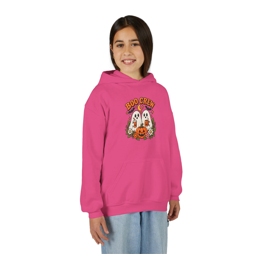 Youth 'Boo Crew' Halloween Hoodie — Cute Ghosts & Pumpkin Kids Sweatshirt