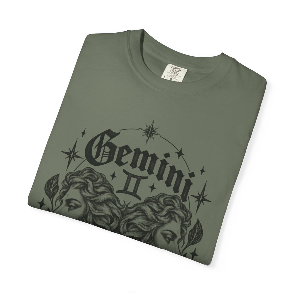 Gemini Zodiac Tee — Twin Faces Astrology T-Shirt