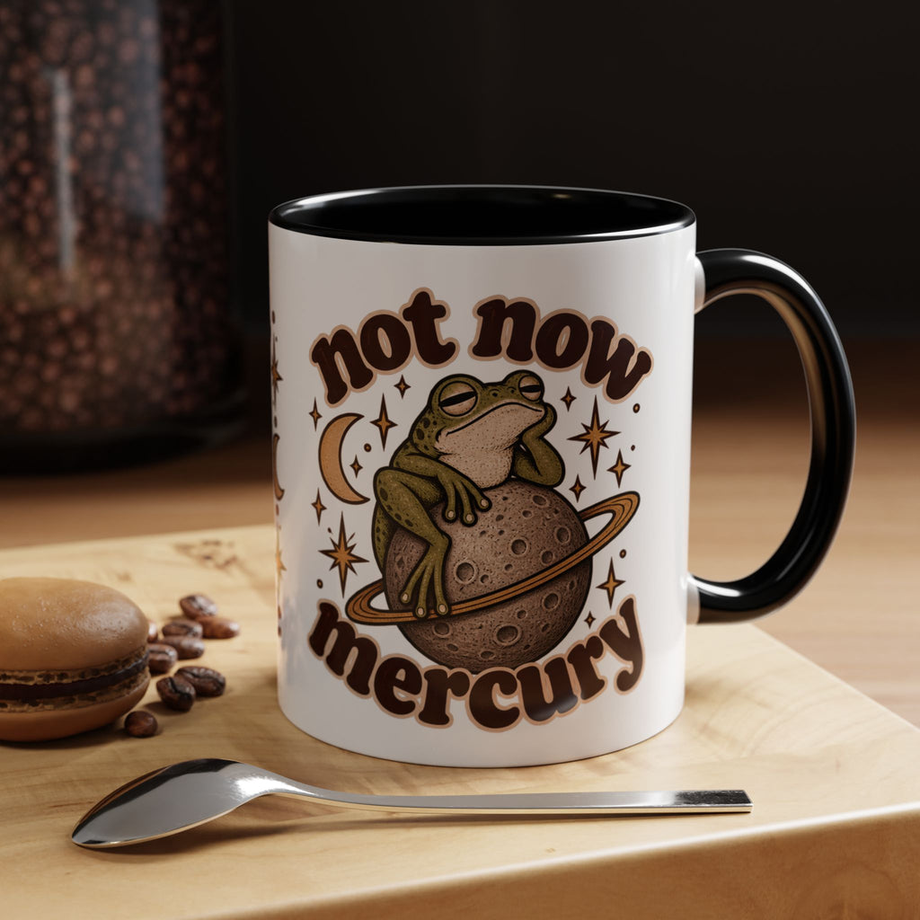 Not Now Mercury Mug — Retro Frog & Planet Ceramic Coffee Mug