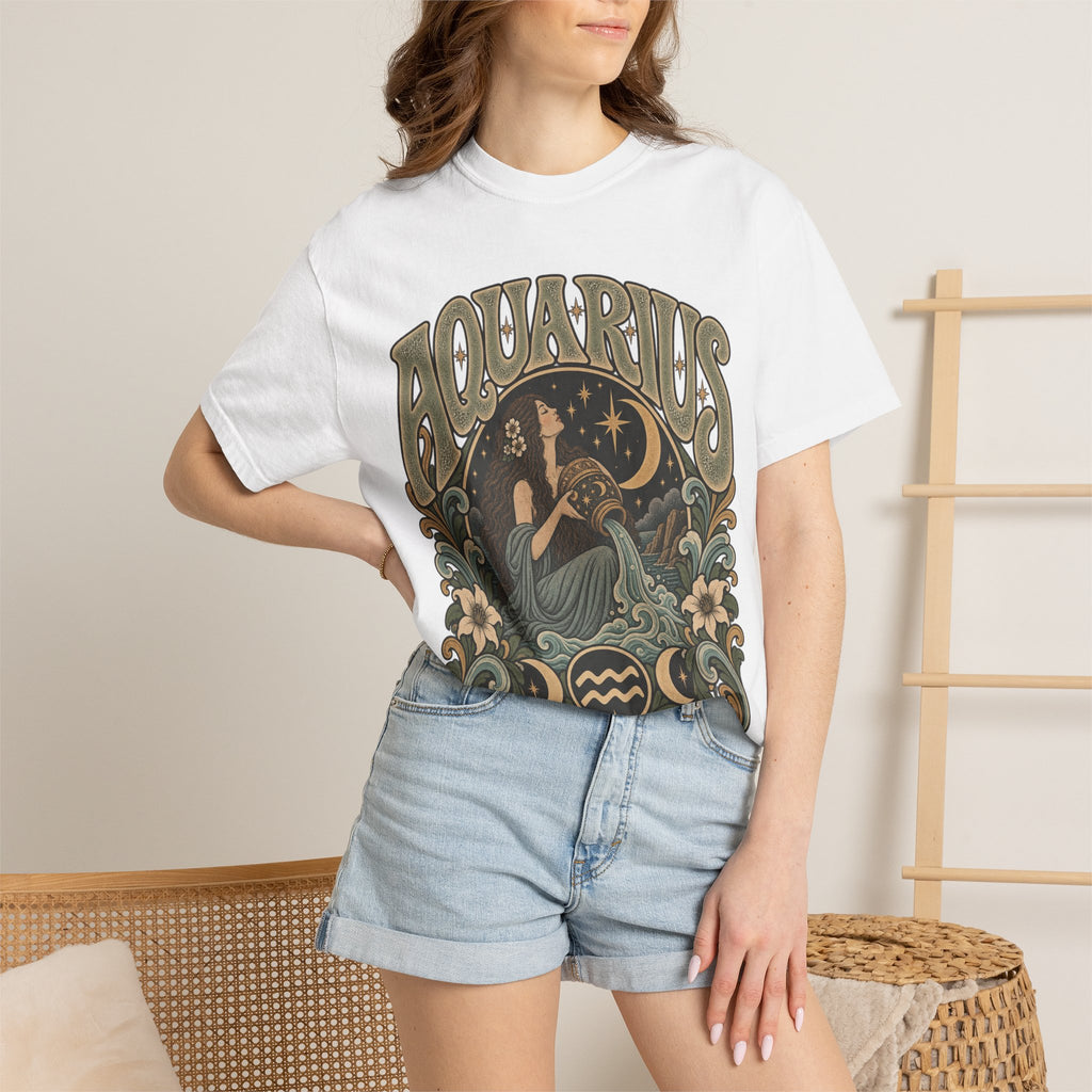 Aquarius Zodiac T-Shirt — Vintage Astrological Sign Tee