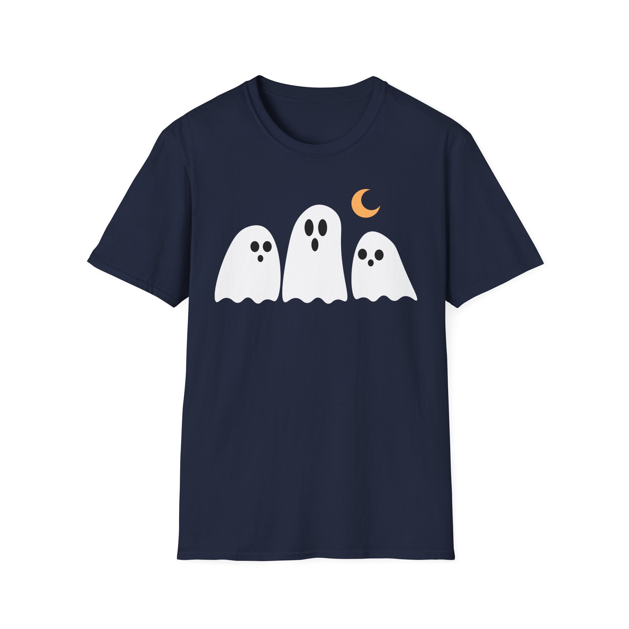 Cute Ghosts T-Shirt – Playful Halloween Moon Graphic Tee