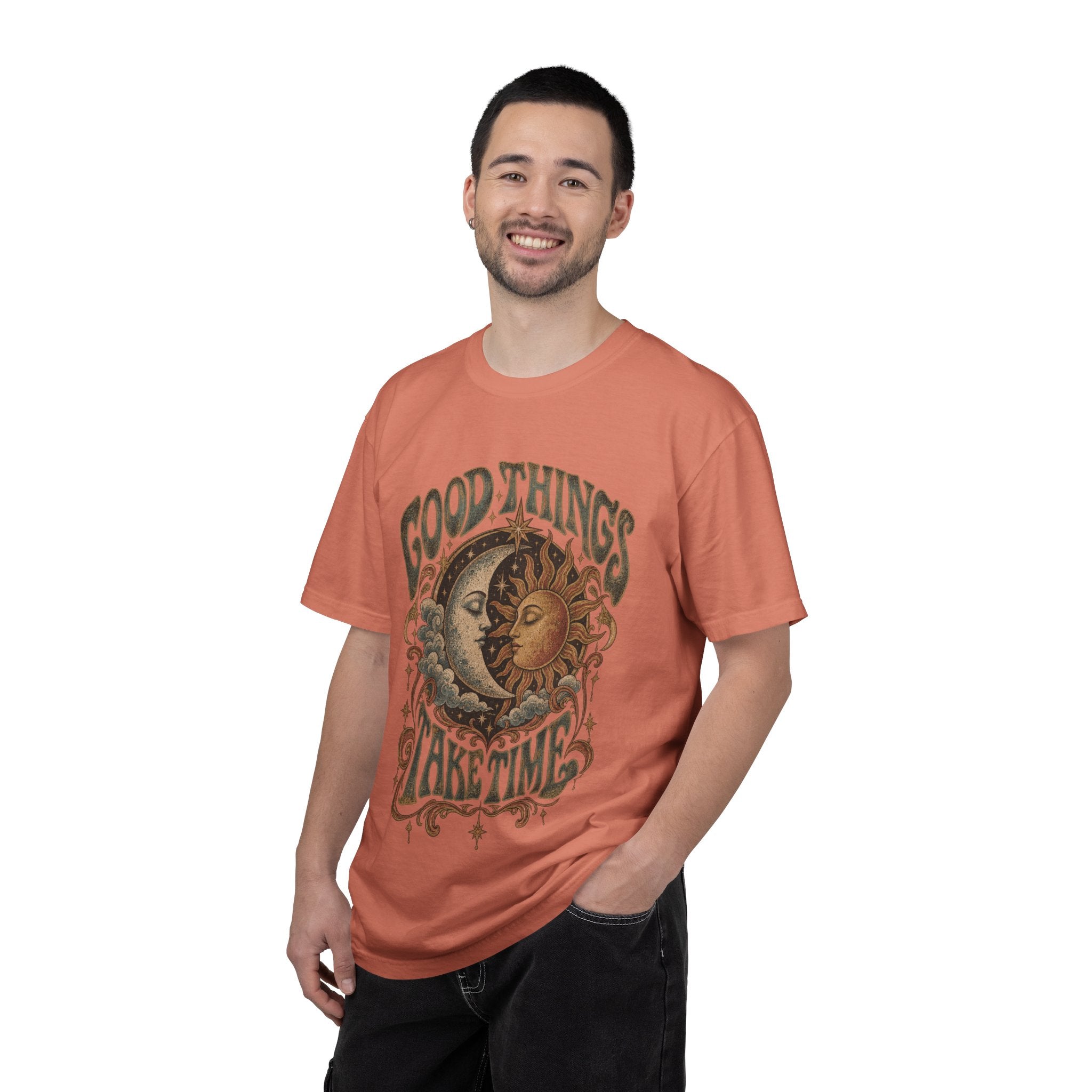 Good Things Take Time Tee — Vintage Sun & Moon Graphic T-Shirt