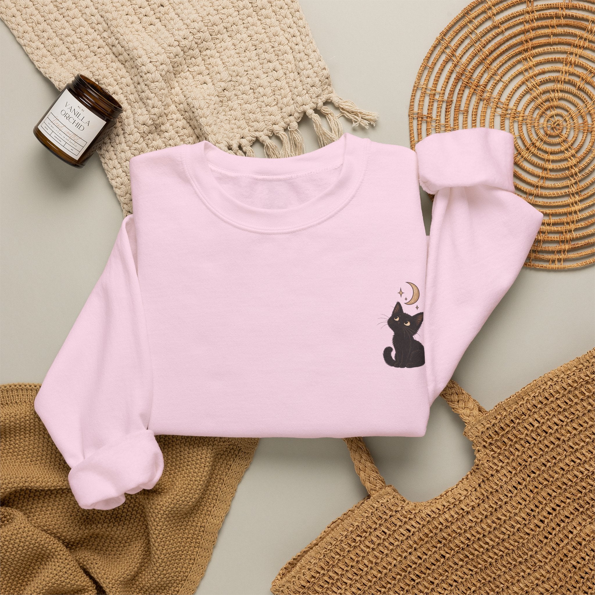 Cat Moon Gaze Sweatshirt