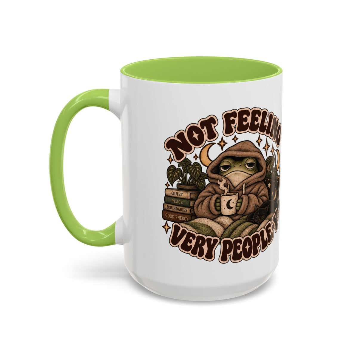 Not Feeling Very Peopley Mug — Cozy Frog Introvert Ceramic Coffee Mug