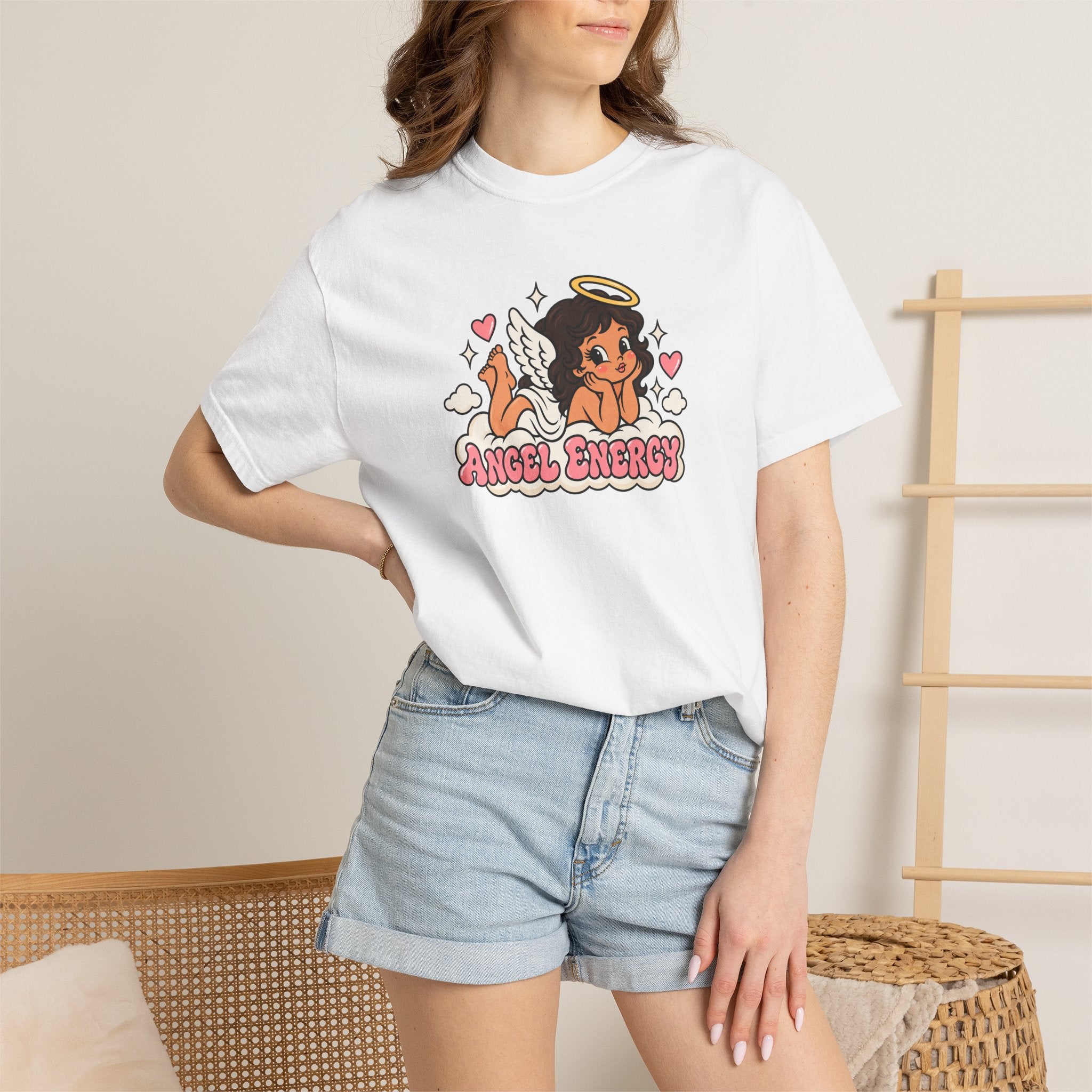 Angel Energy T-Shirt — Cute Retro Angel Graphic Tee