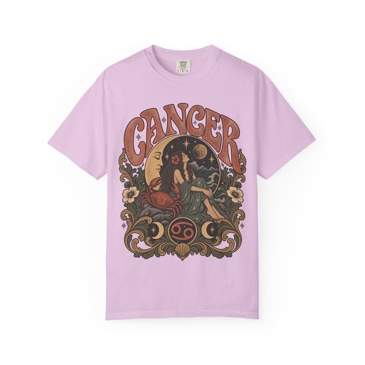 Cancer Zodiac T‑Shirt — Vintage Astrology Tee (Cancer Zodiac Sign)