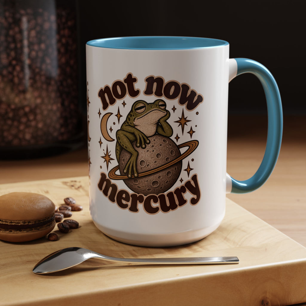 Not Now Mercury Mug — Retro Frog & Planet Ceramic Coffee Mug