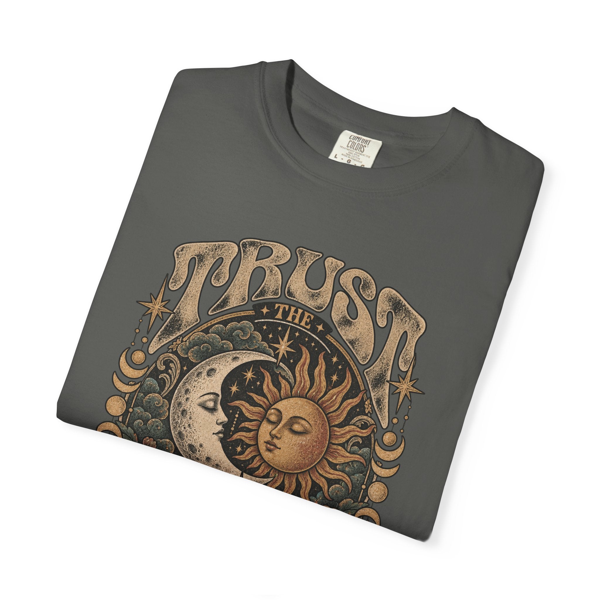 Trust the Universe T-Shirt — Vintage Sun & Moon Graphic