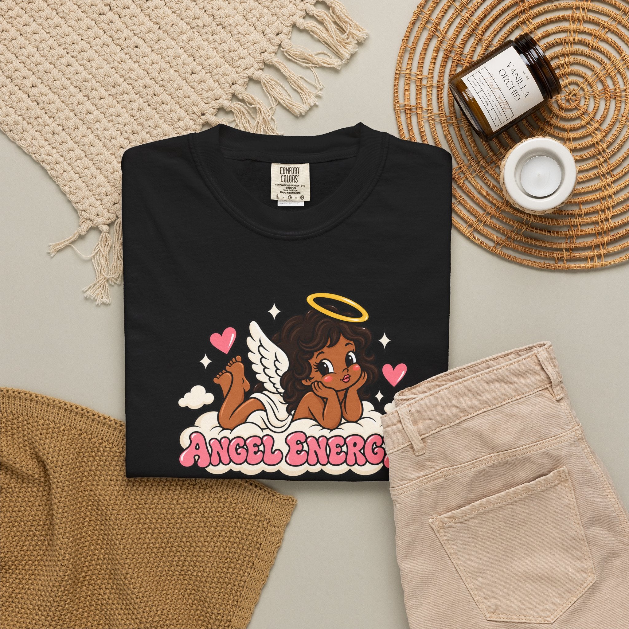 Angel Energy T-Shirt — Cute Retro Angel Graphic Tee