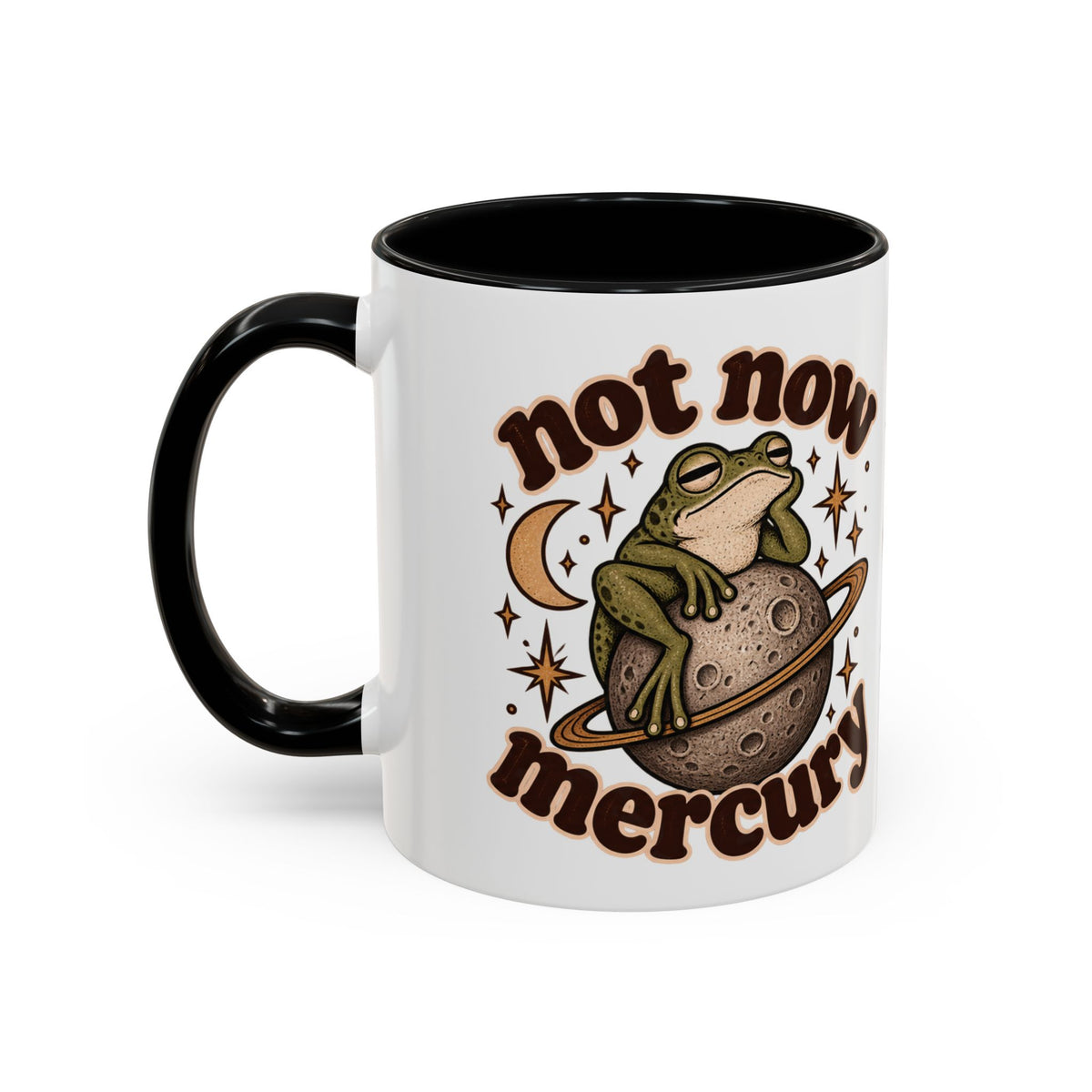 Not Now Mercury Mug — Retro Frog & Planet Ceramic Coffee Mug