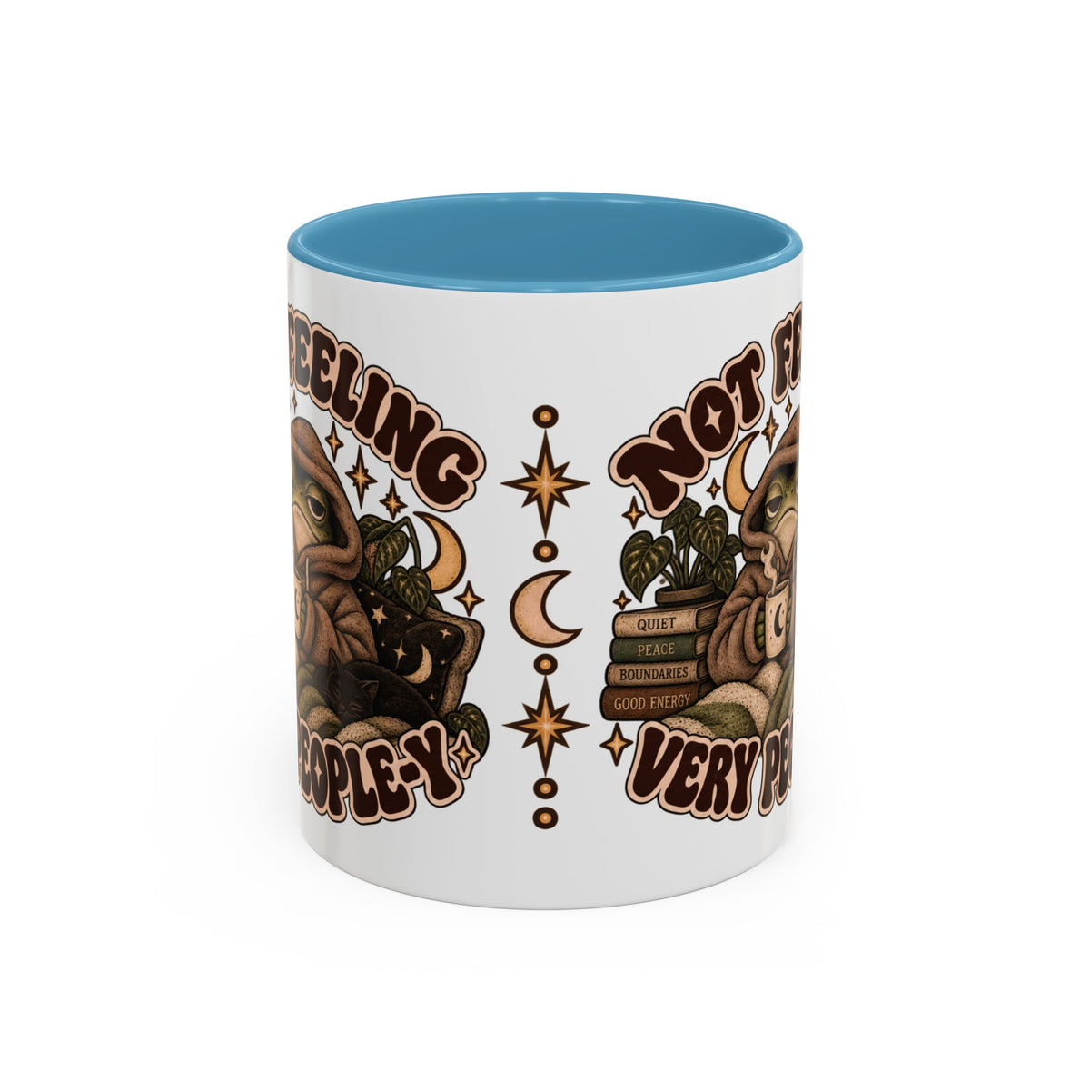 Not Feeling Very Peopley Mug — Cozy Frog Introvert Ceramic Coffee Mug