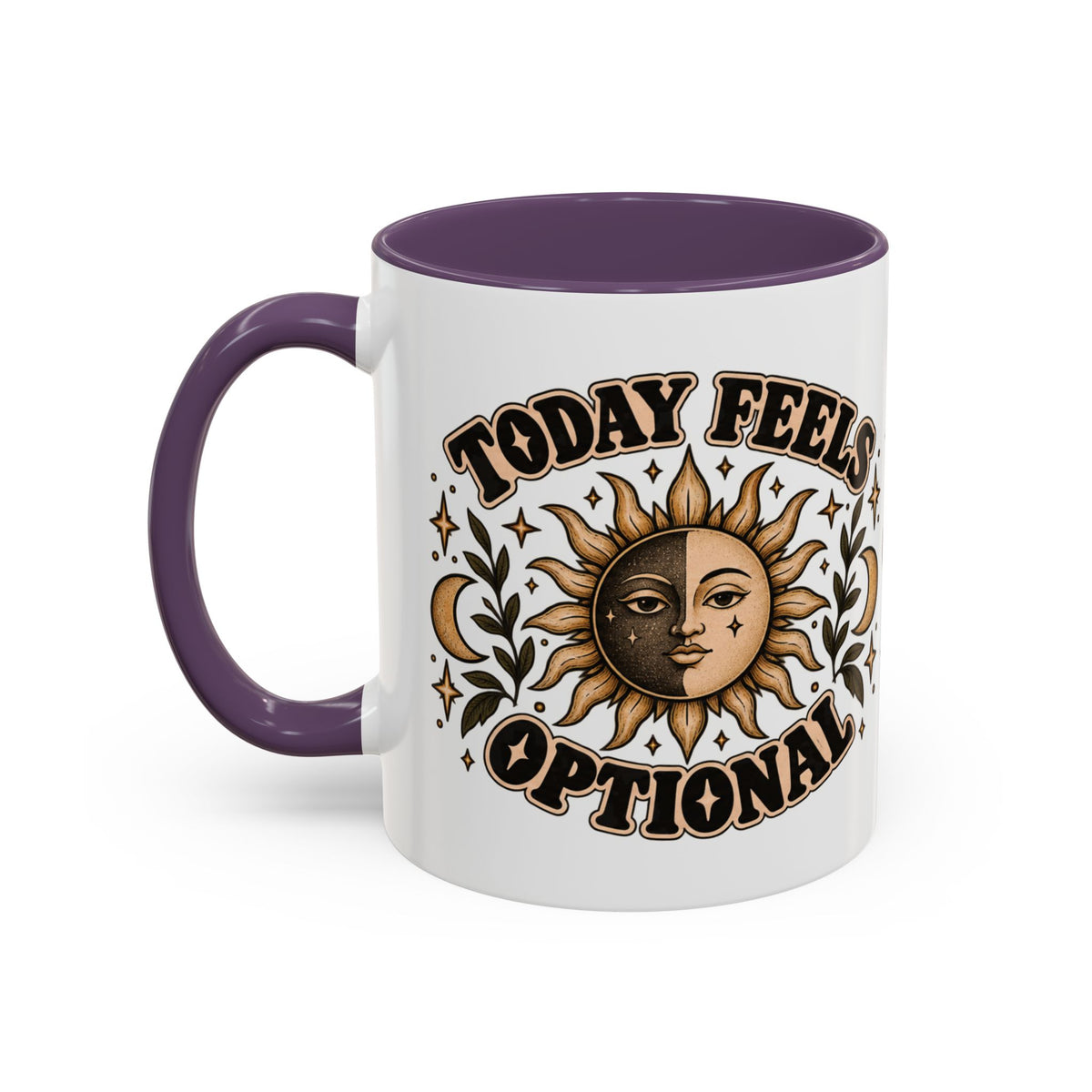 Today Feels Optional Mug — Vintage Sun & Moon Ceramic Coffee Mug