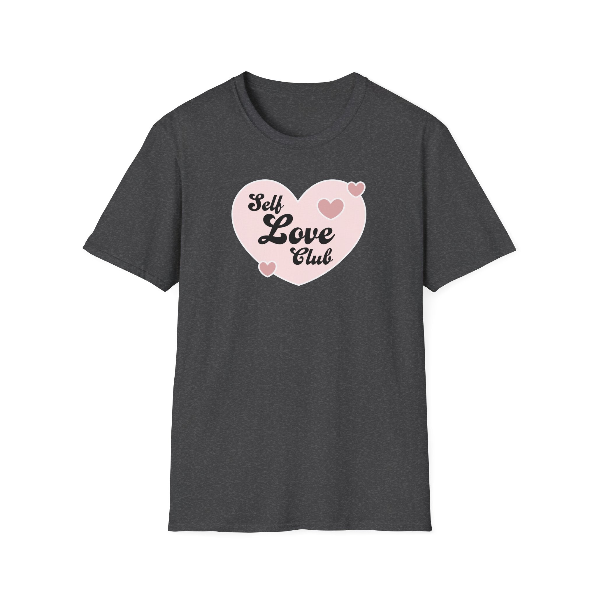 Self Love Club T-Shirt — Pink Heart Graphic Tee for Women & Teens