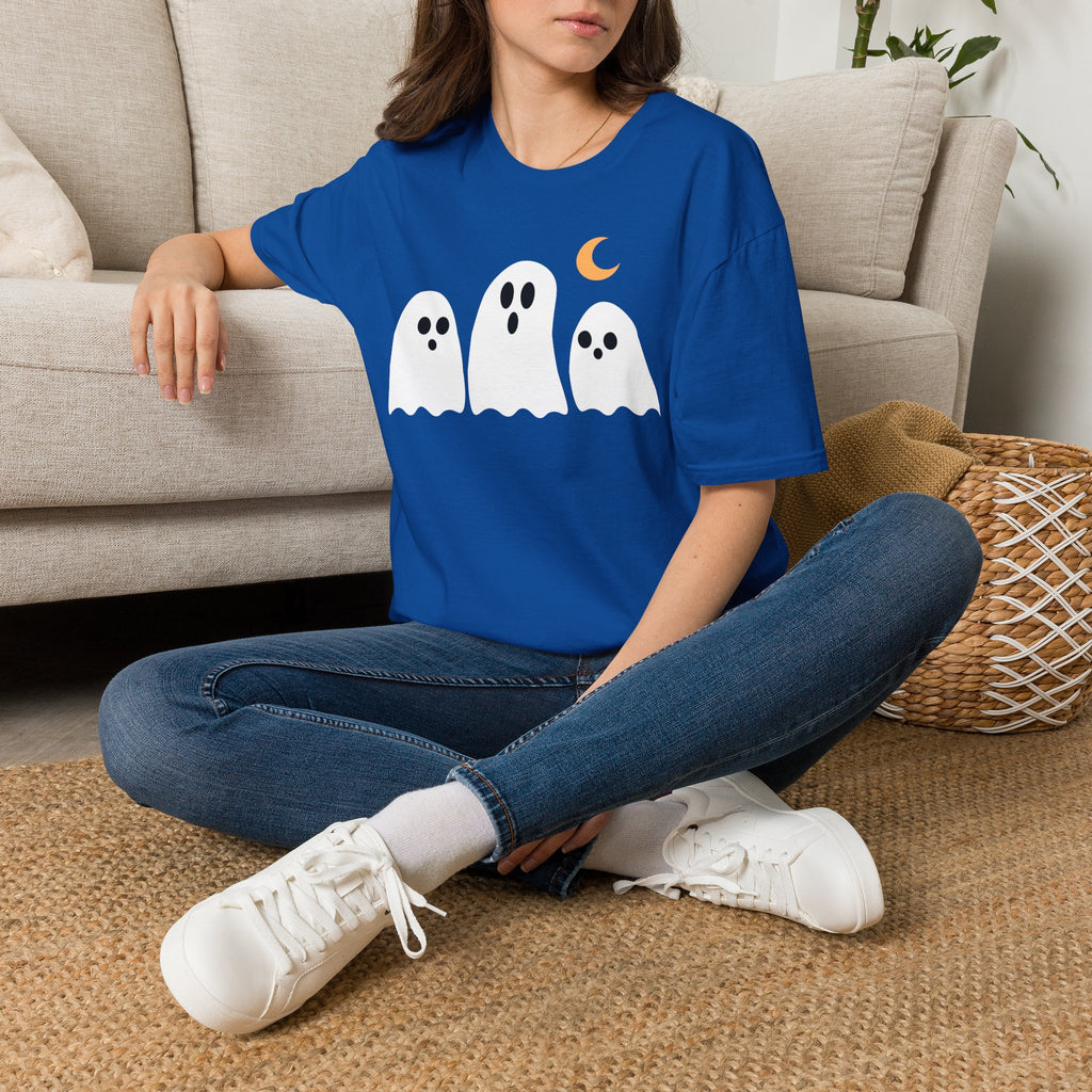 Cute Ghosts T-Shirt – Playful Halloween Moon Graphic Tee