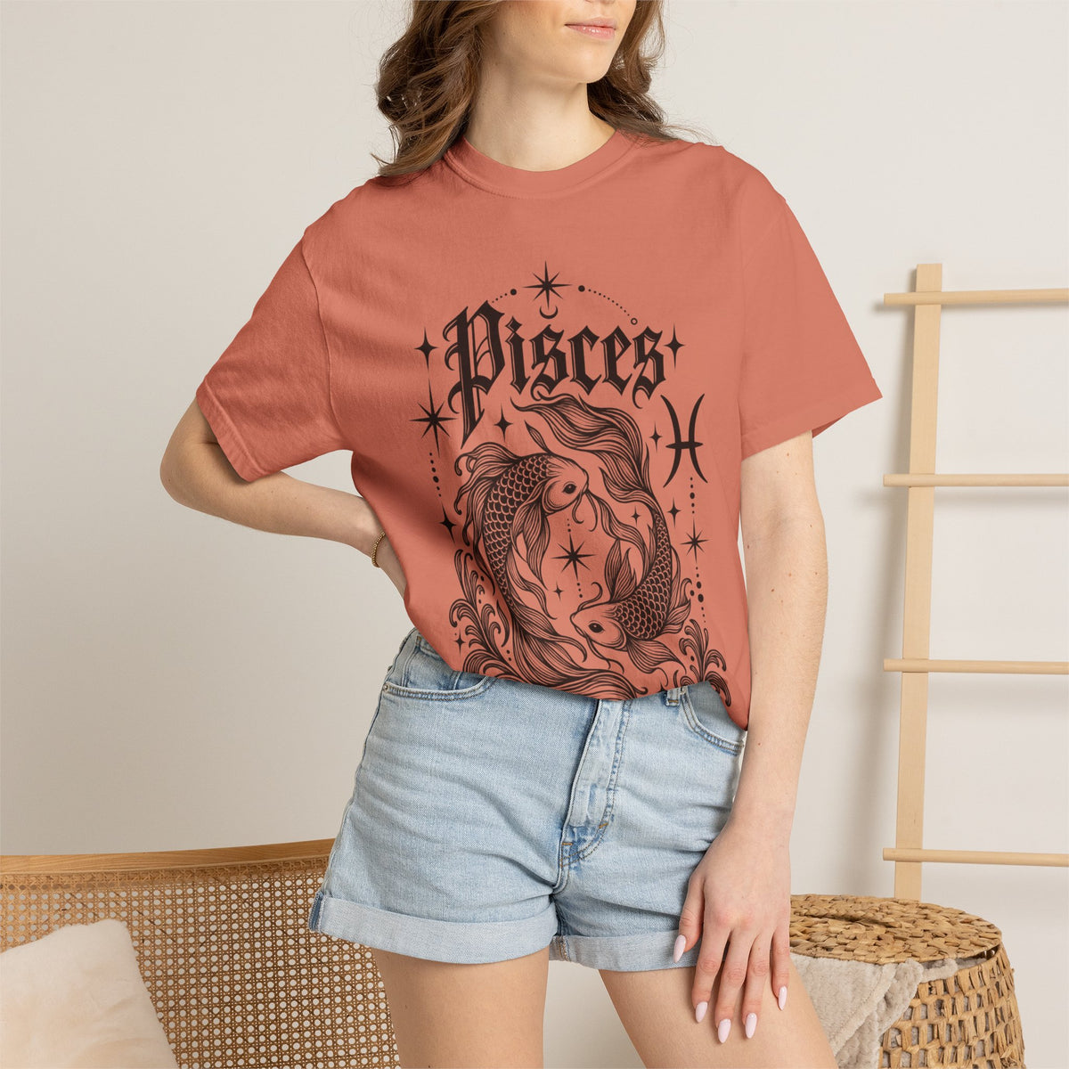 Pisces Zodiac T-Shirt — Vintage Fish Astrology Tee