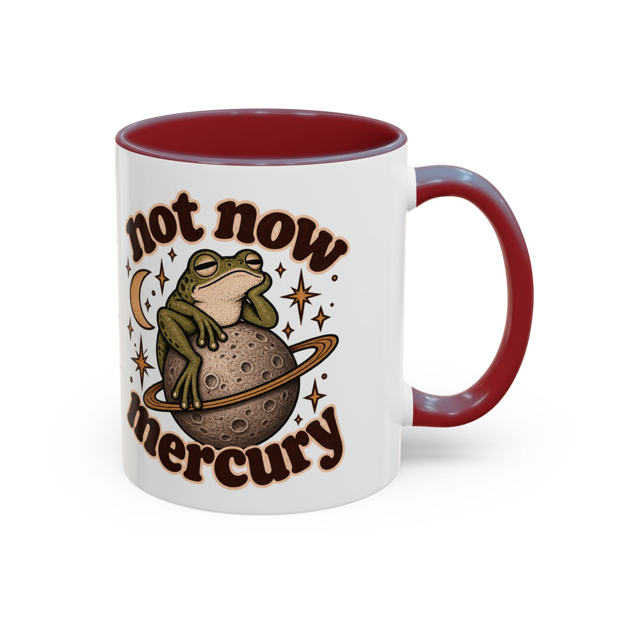 Not Now Mercury Mug — Retro Frog & Planet Ceramic Coffee Mug