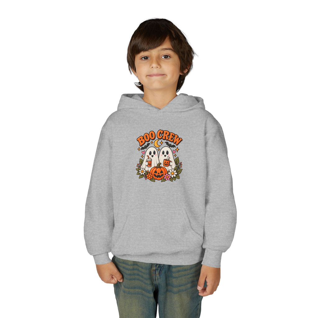 Youth 'Boo Crew' Halloween Hoodie — Cute Ghosts & Pumpkin Kids Sweatshirt