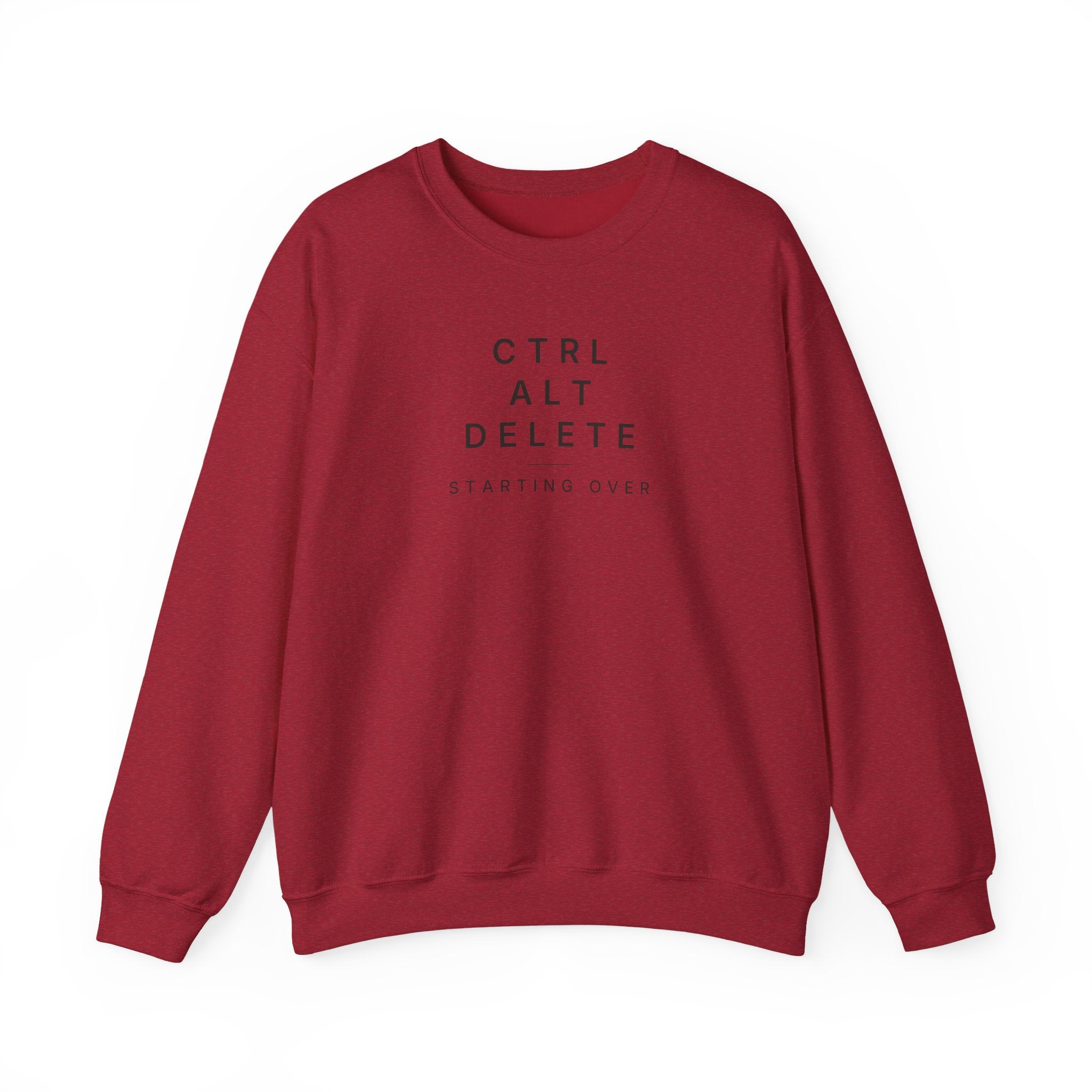 Crewneck Sweatshirt – “CTRL ALT DELETE” Minimal Tech Reset Graphic
